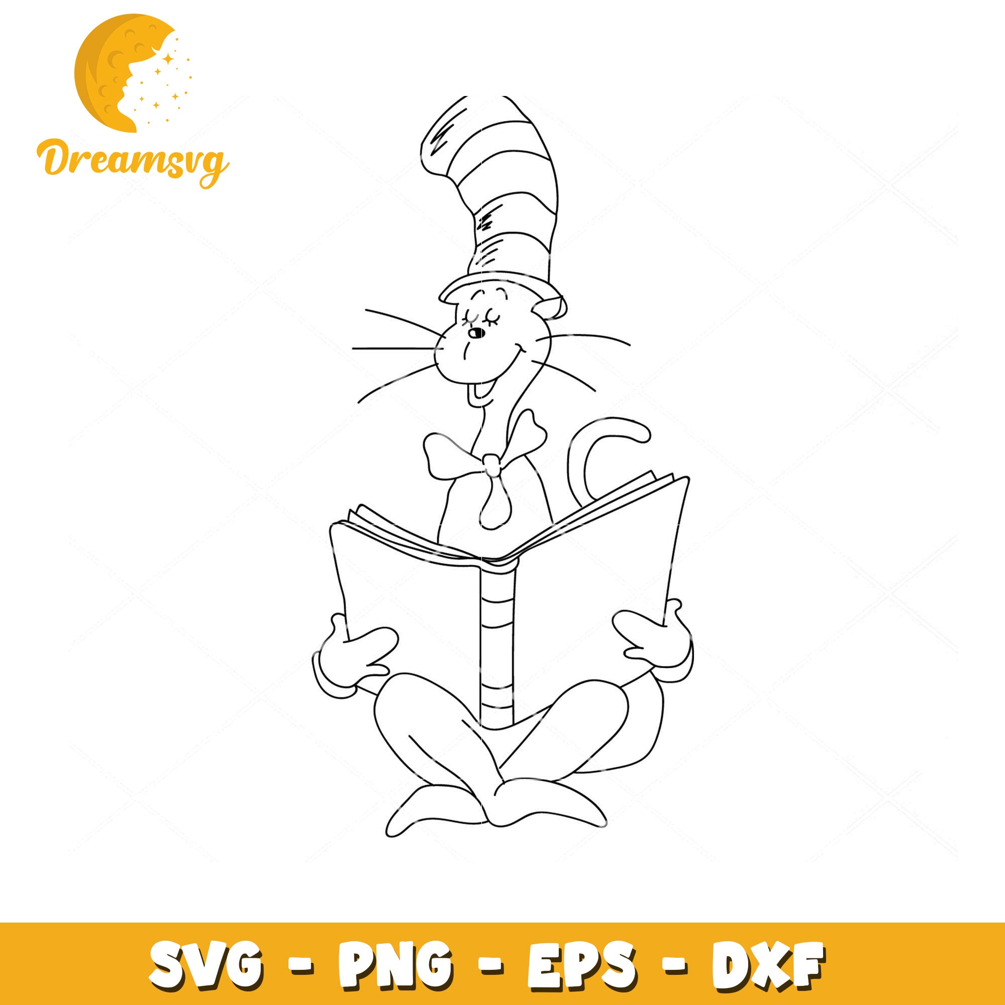 Cat in Hat SVG Reading Book