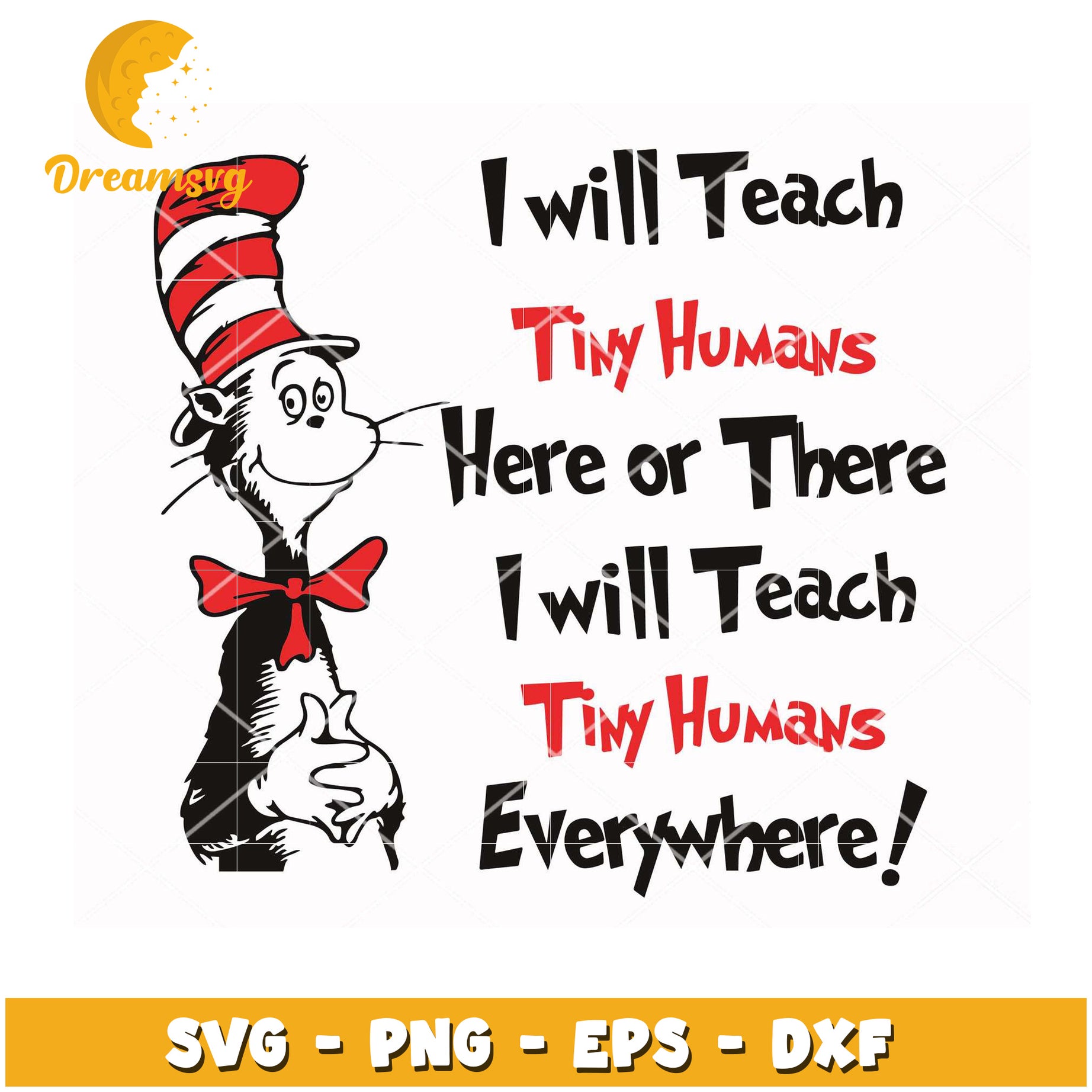 Cat in Hat SVG Teacher Quote