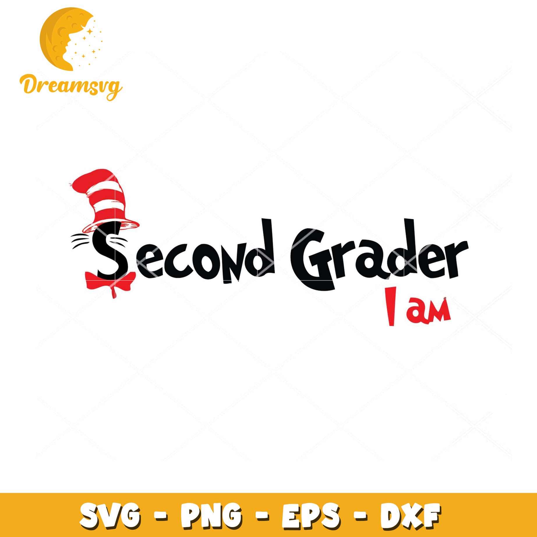 Cat in Hat Second Grader SVG