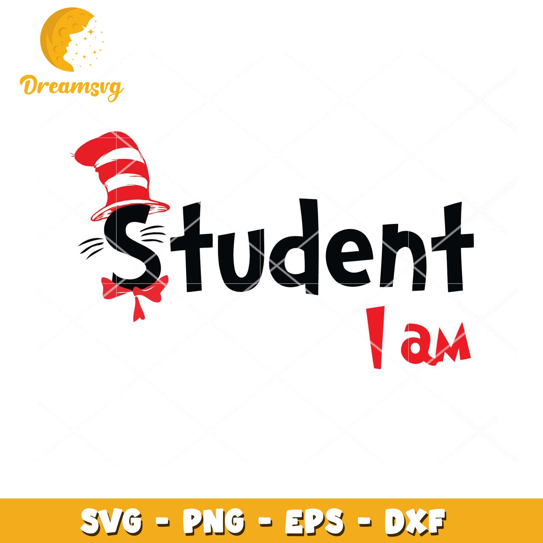 Cat in Hat Student SVG Cut File