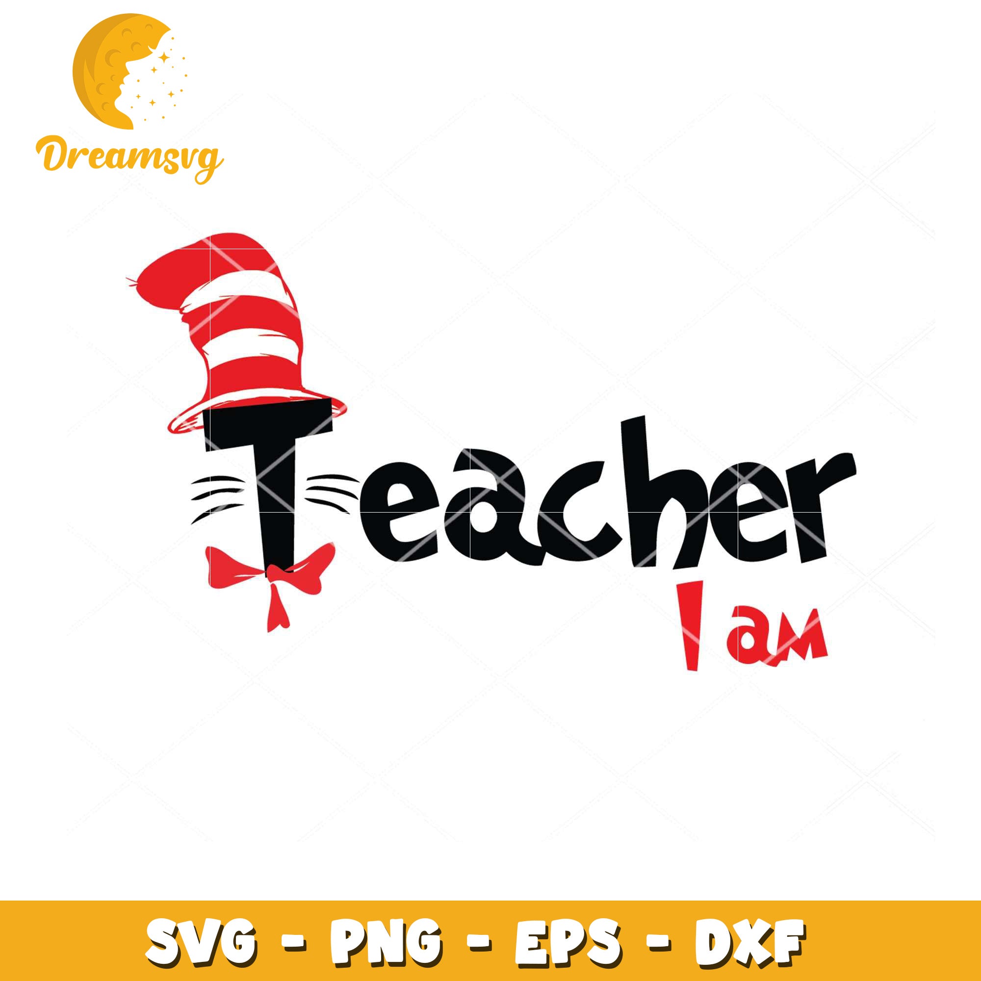 Cat in Hat Teacher SVG Cut File