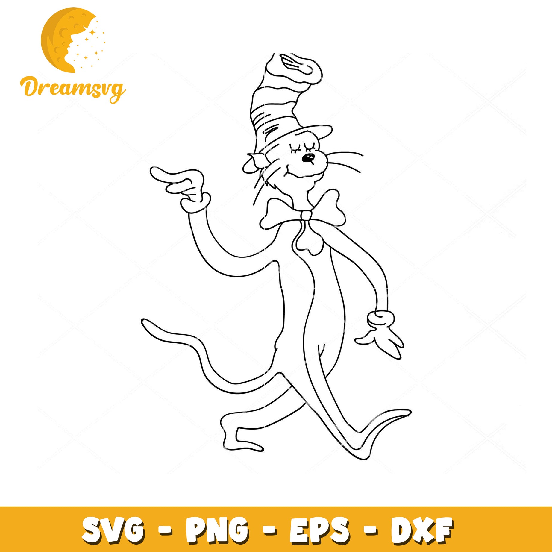 Cat in a Hat SVG Digital Download for Creative Projects