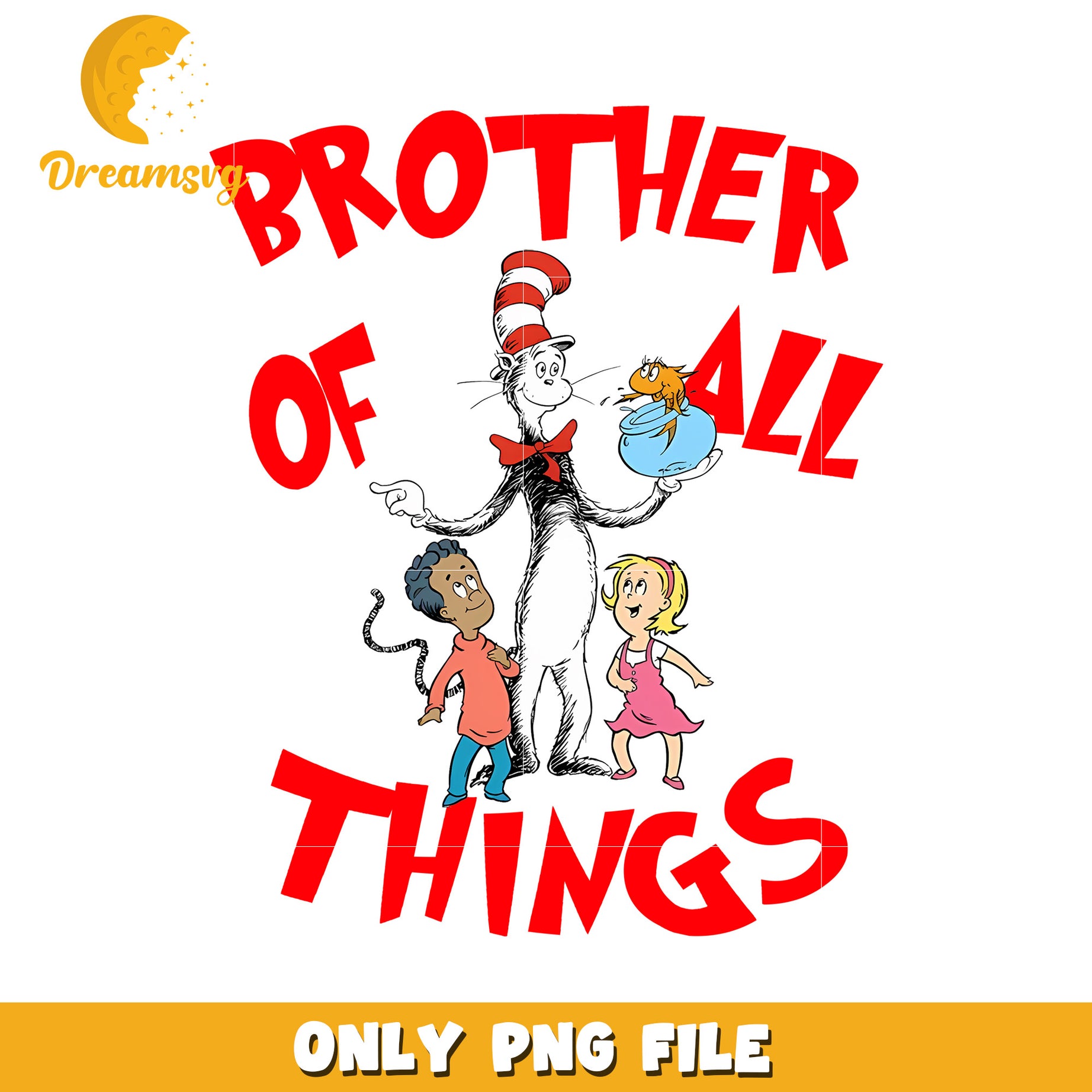 Cat in the Hat Brother PNG Design