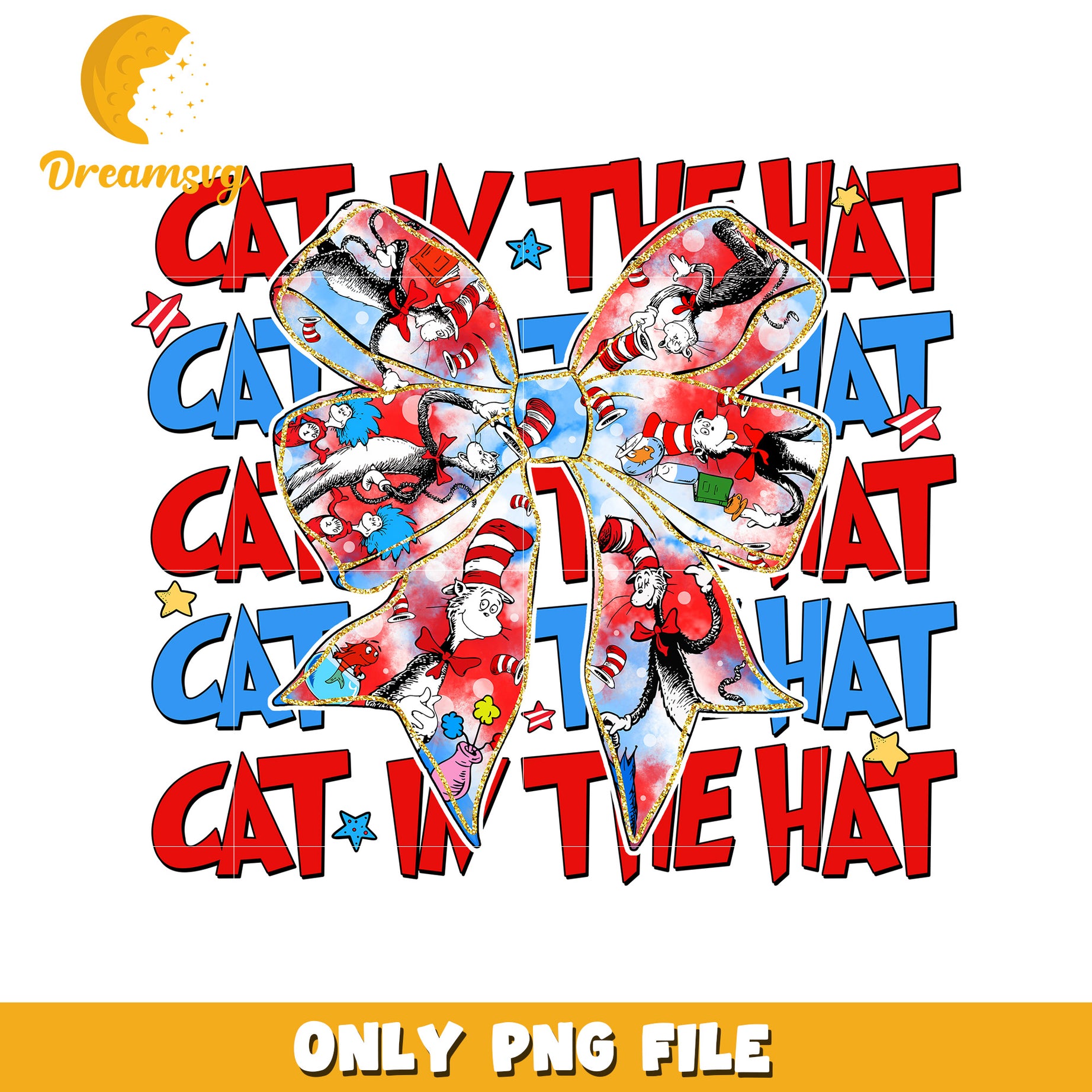 Cat in the Hat Colorful Bow PNG for Fun Crafts and Gifts