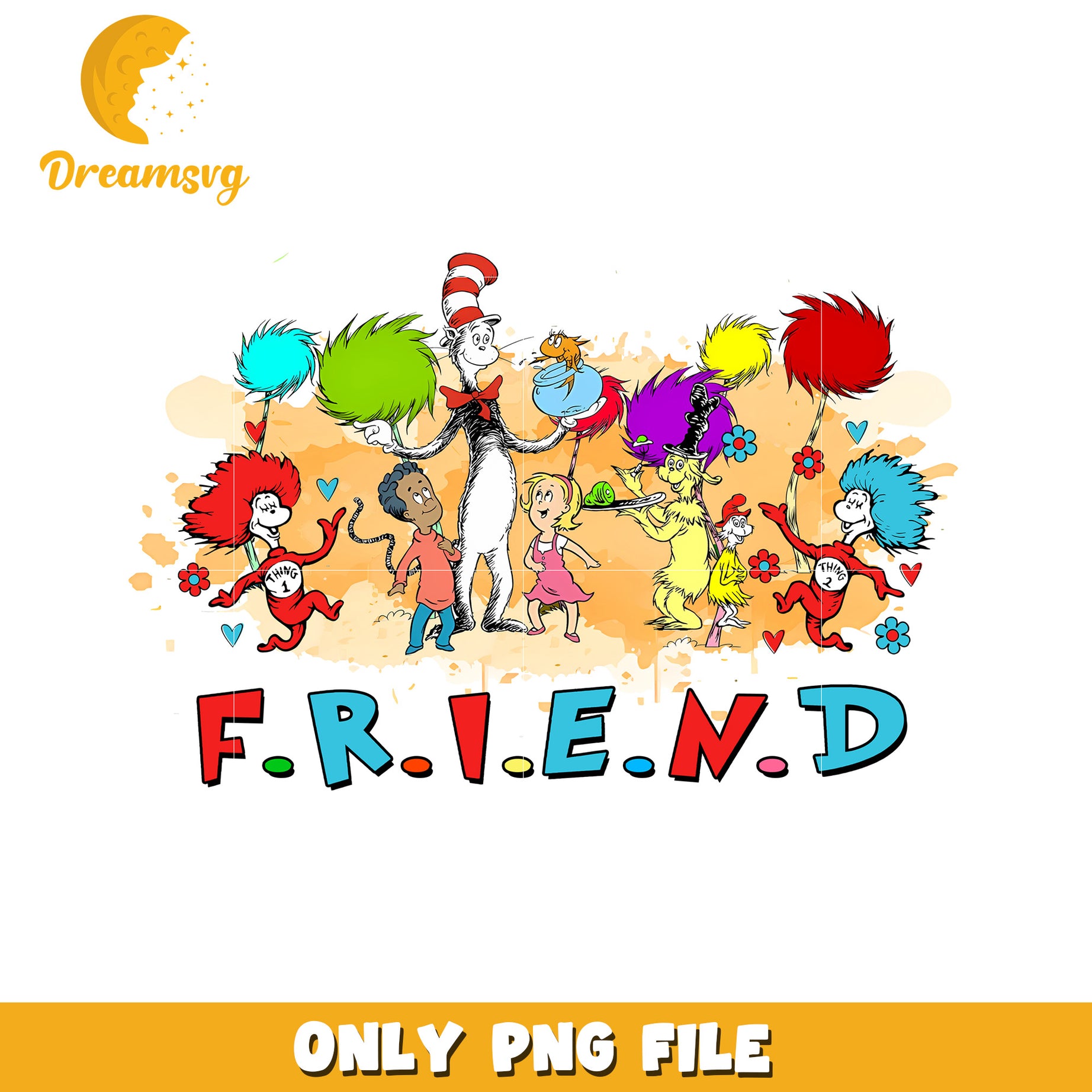 Cat in the Hat Friends PNG Design