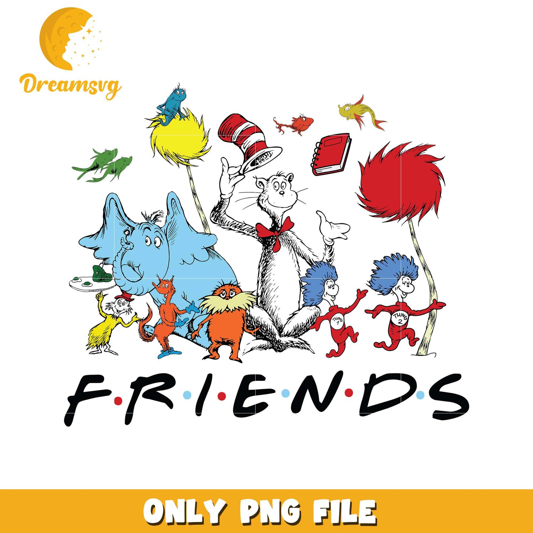 Cat in the Hat Friends PNG Sublimation