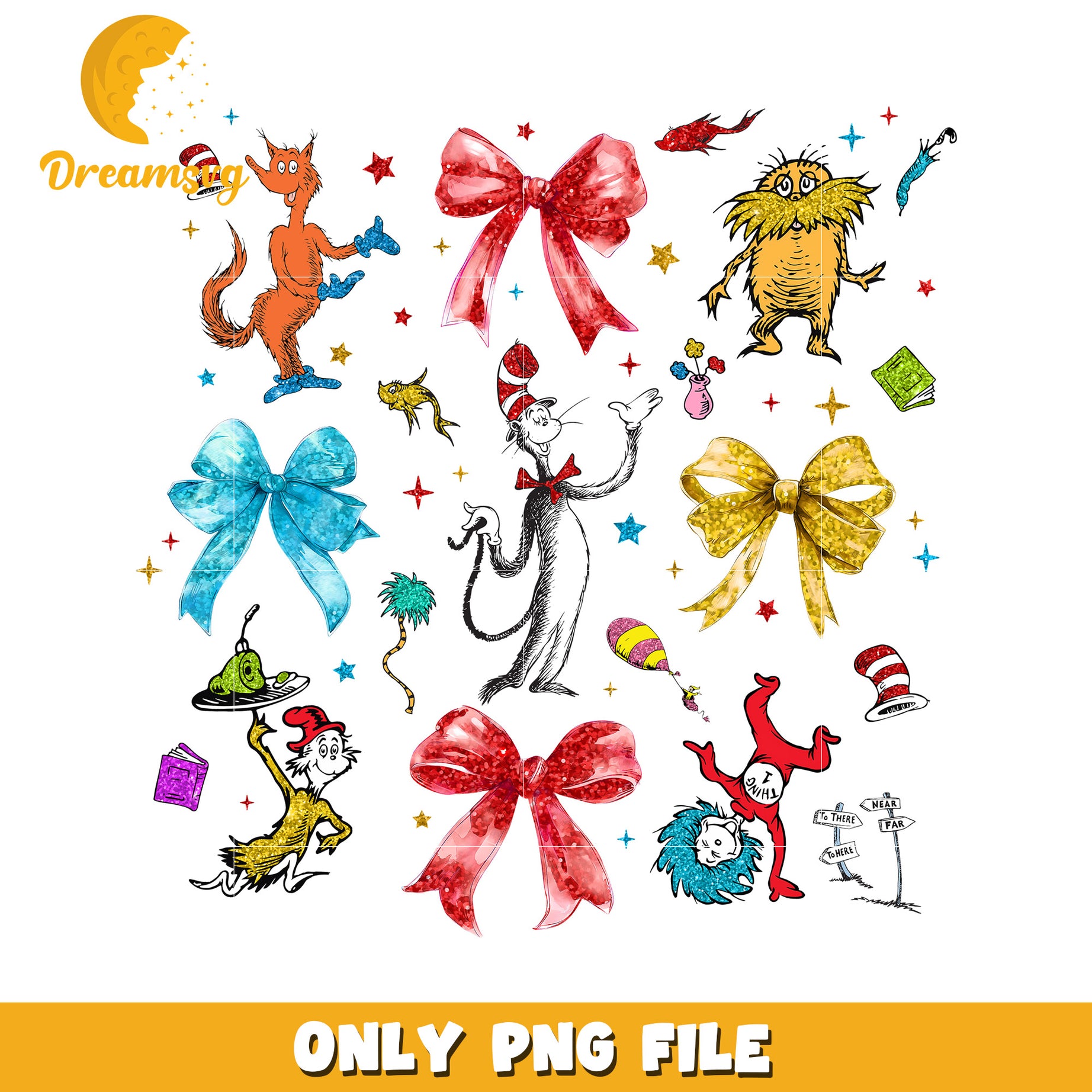 Cat in the Hat PNG Clipart Set