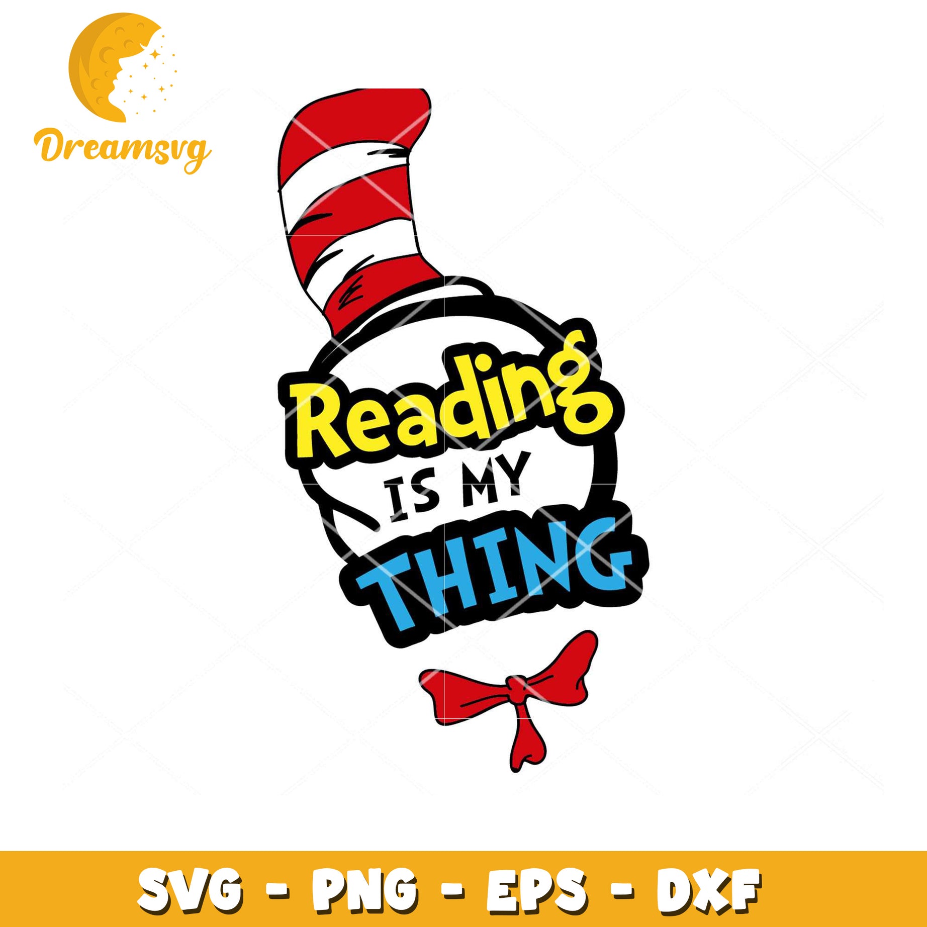 Cat in the Hat Reading SVG