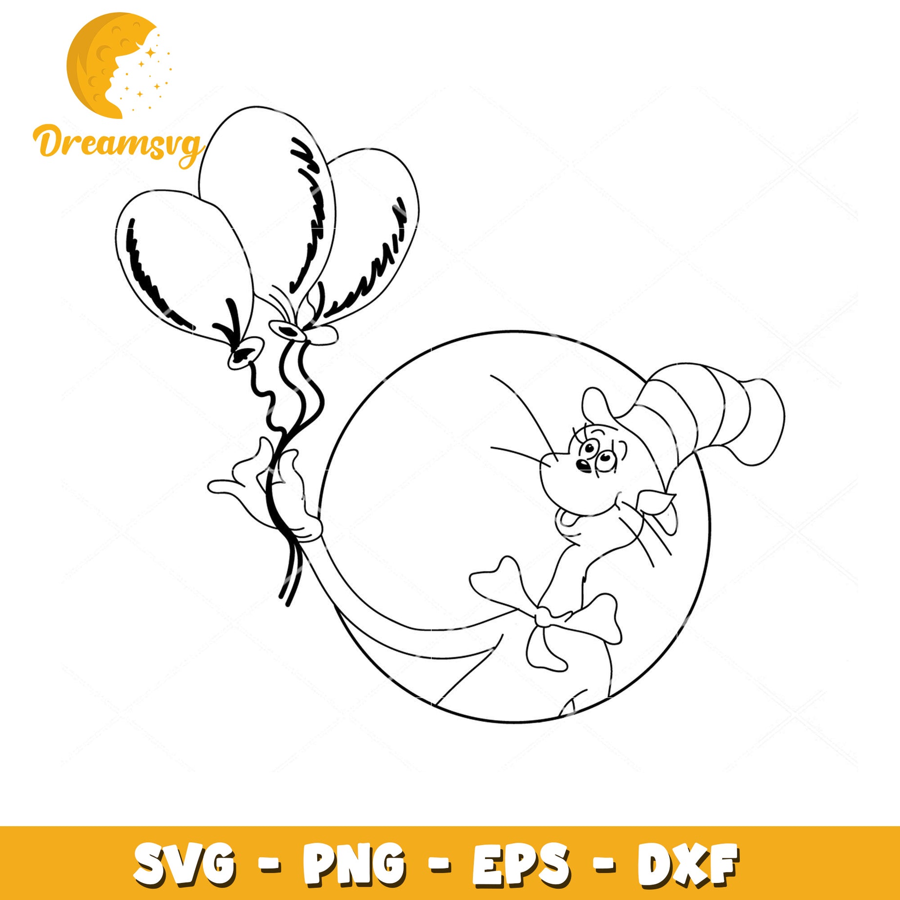 Cat in the Hat SVG Balloon PNG