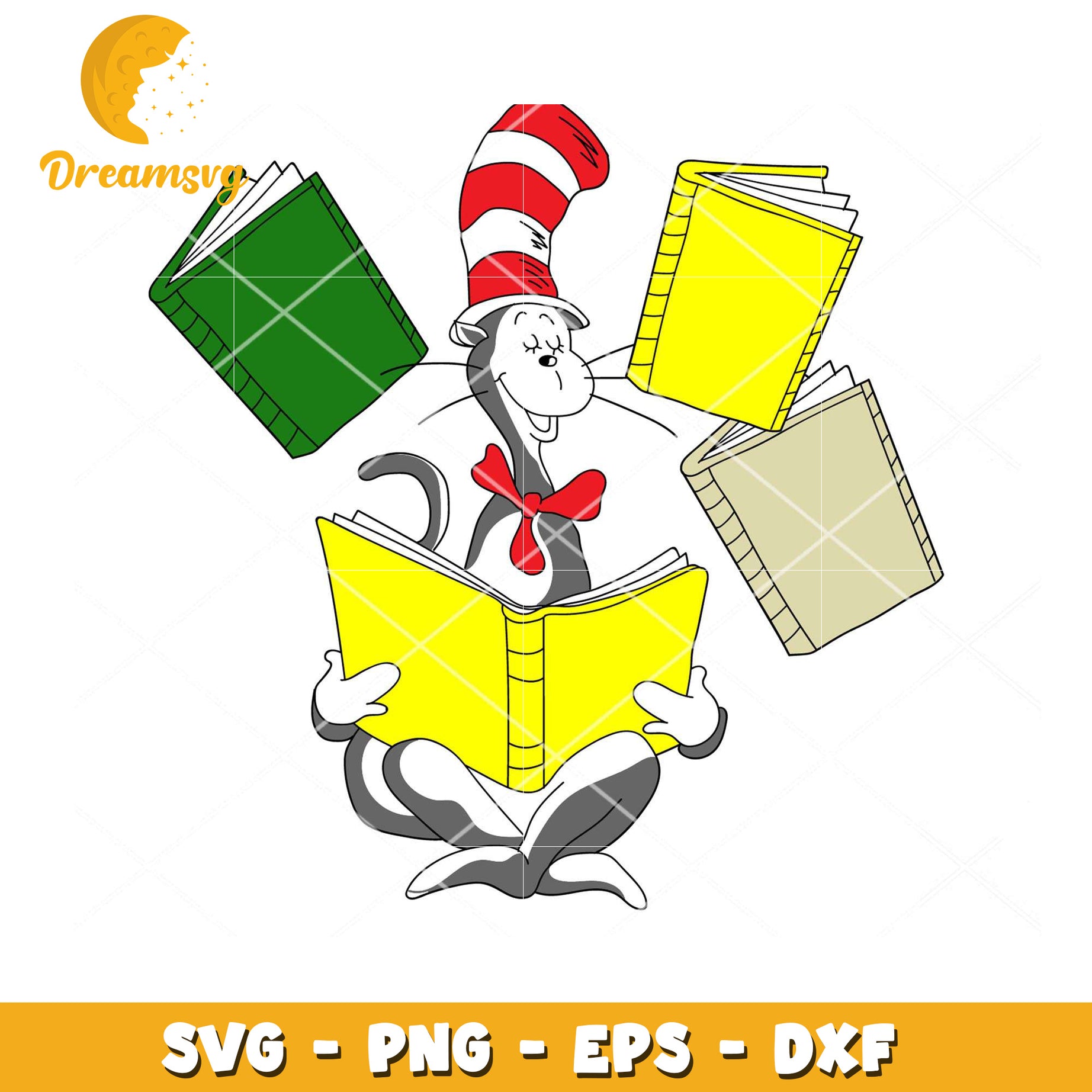 Cat in the Hat SVG Book Lover