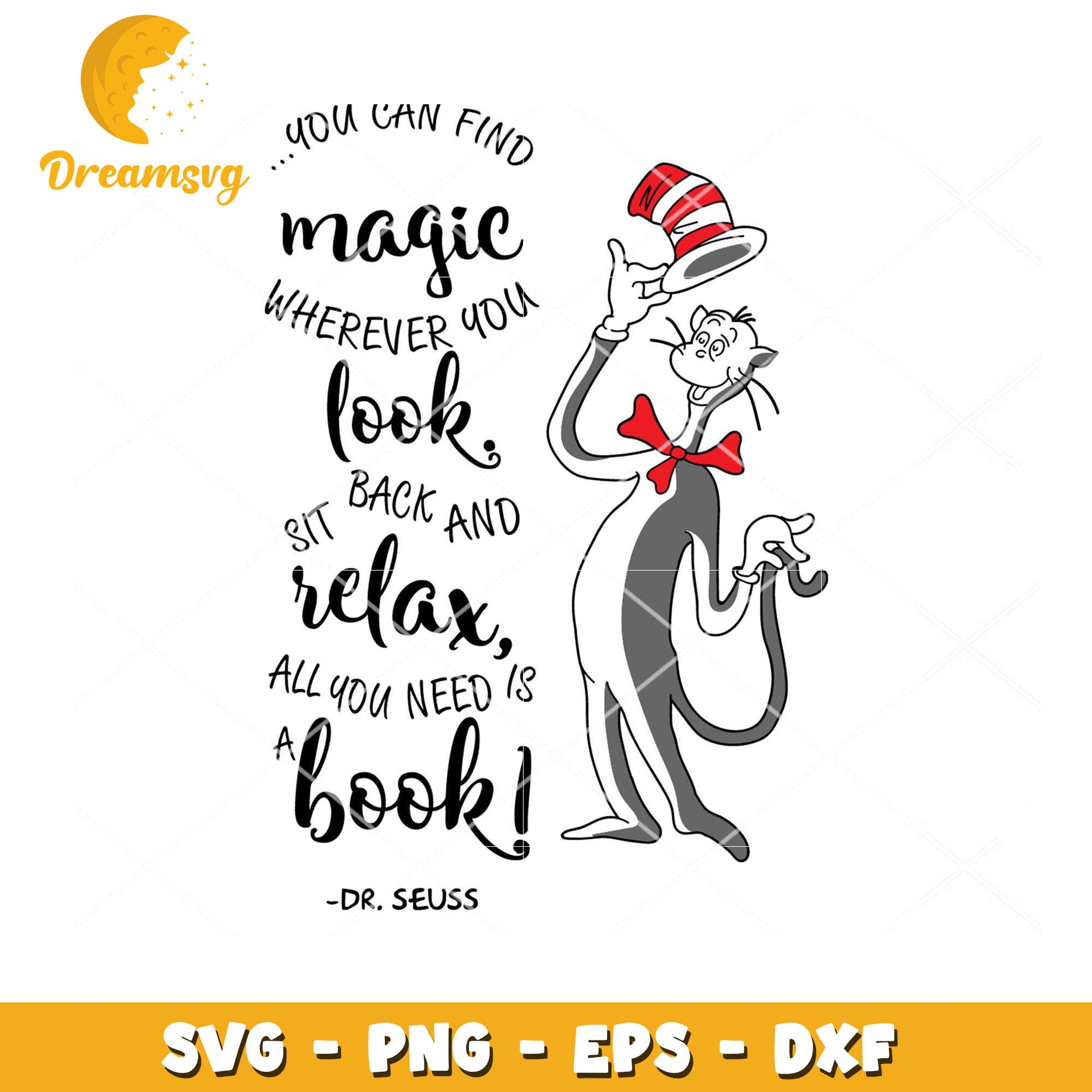 Cat in the Hat SVG Book Quote