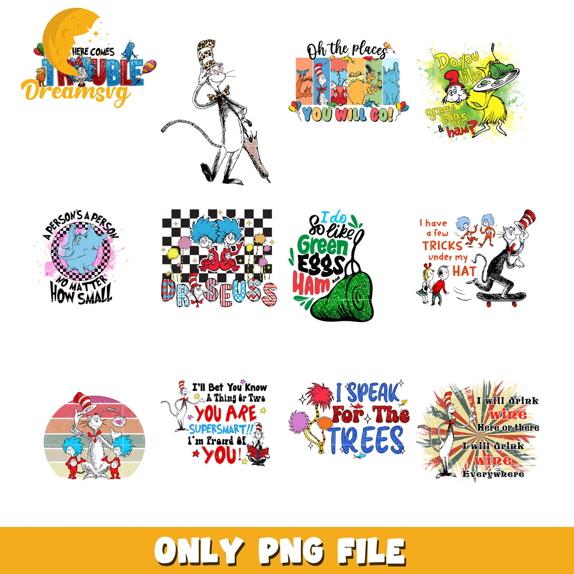 Cat in the Hat SVG Bundle PNG