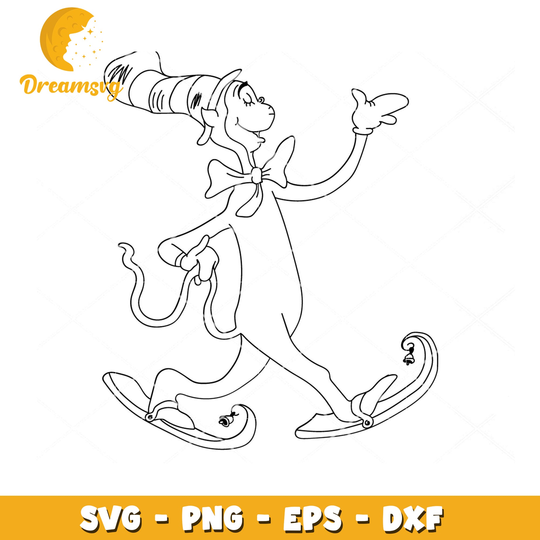 Cat in the Hat SVG Coloring Page
