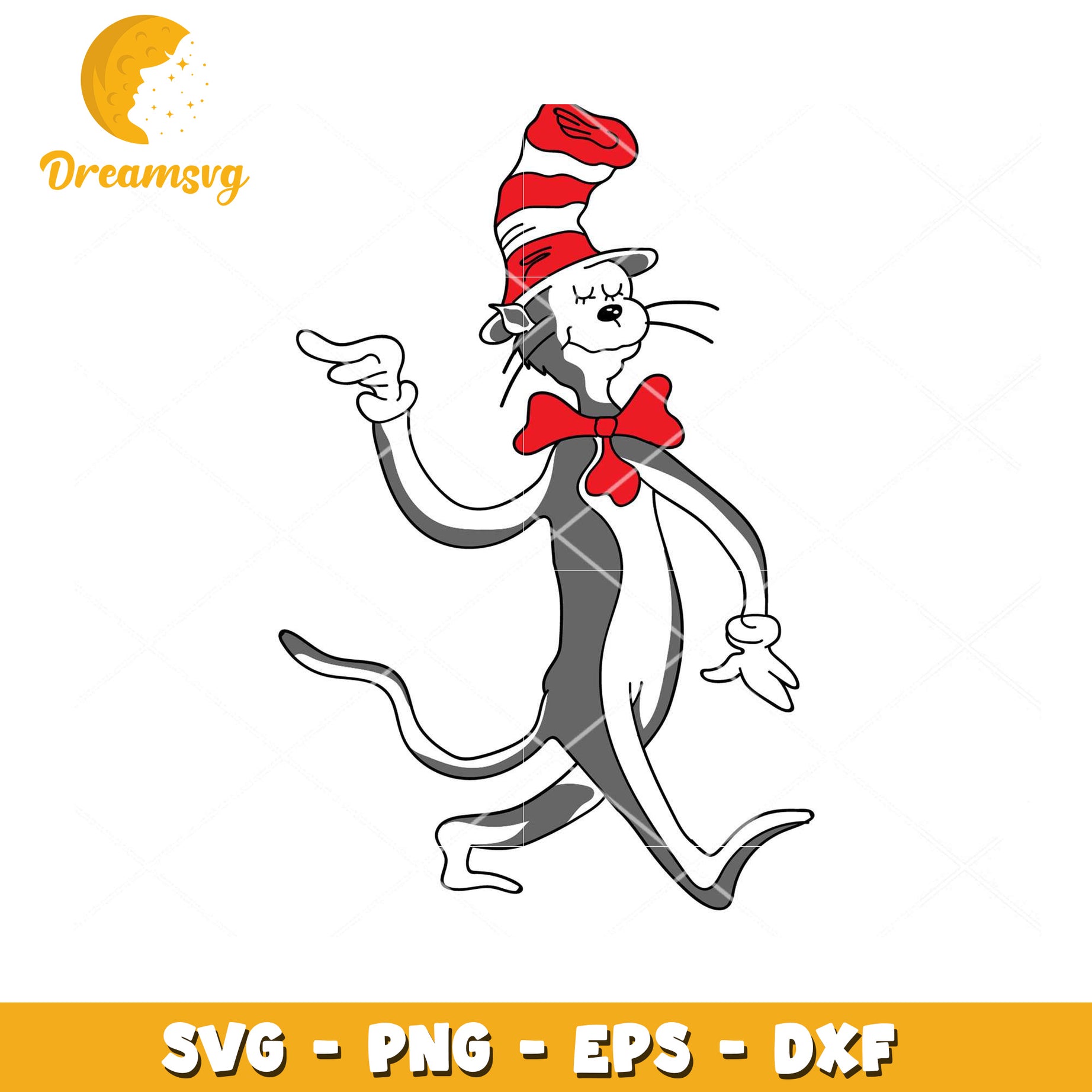 Cat in the Hat SVG Cut File Instant Download