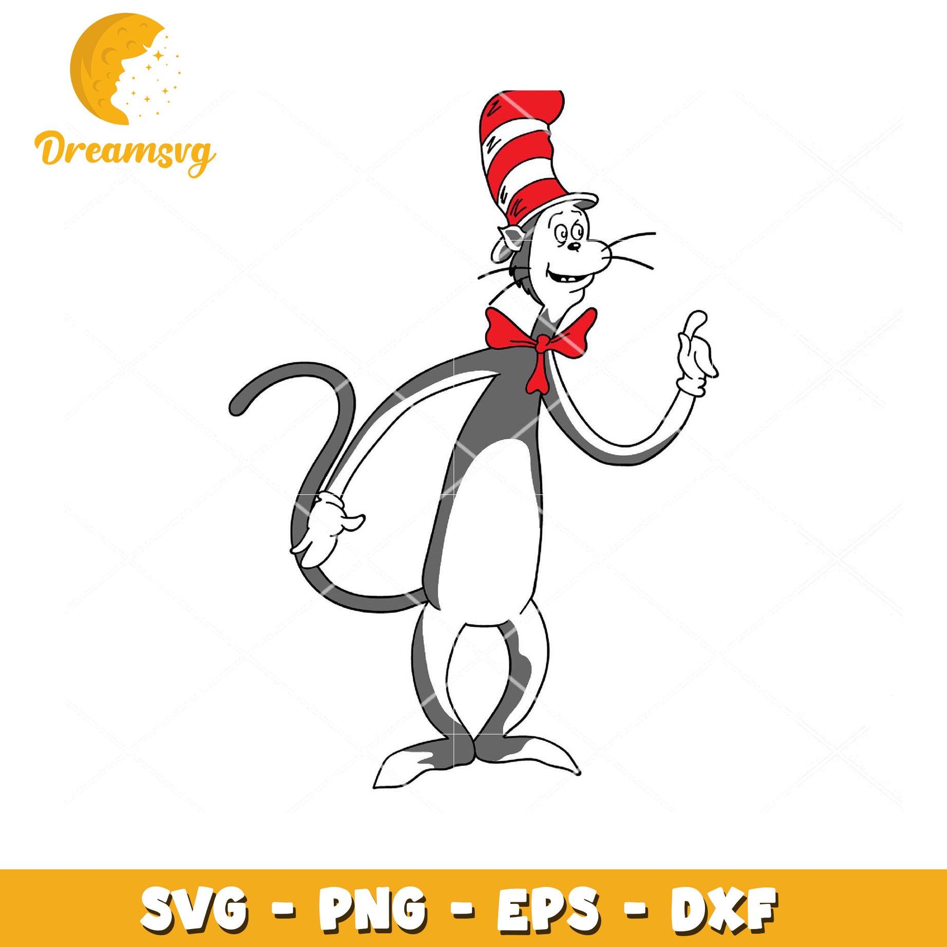 Cat in the Hat SVG Cut File for Craft Projects Instant Download