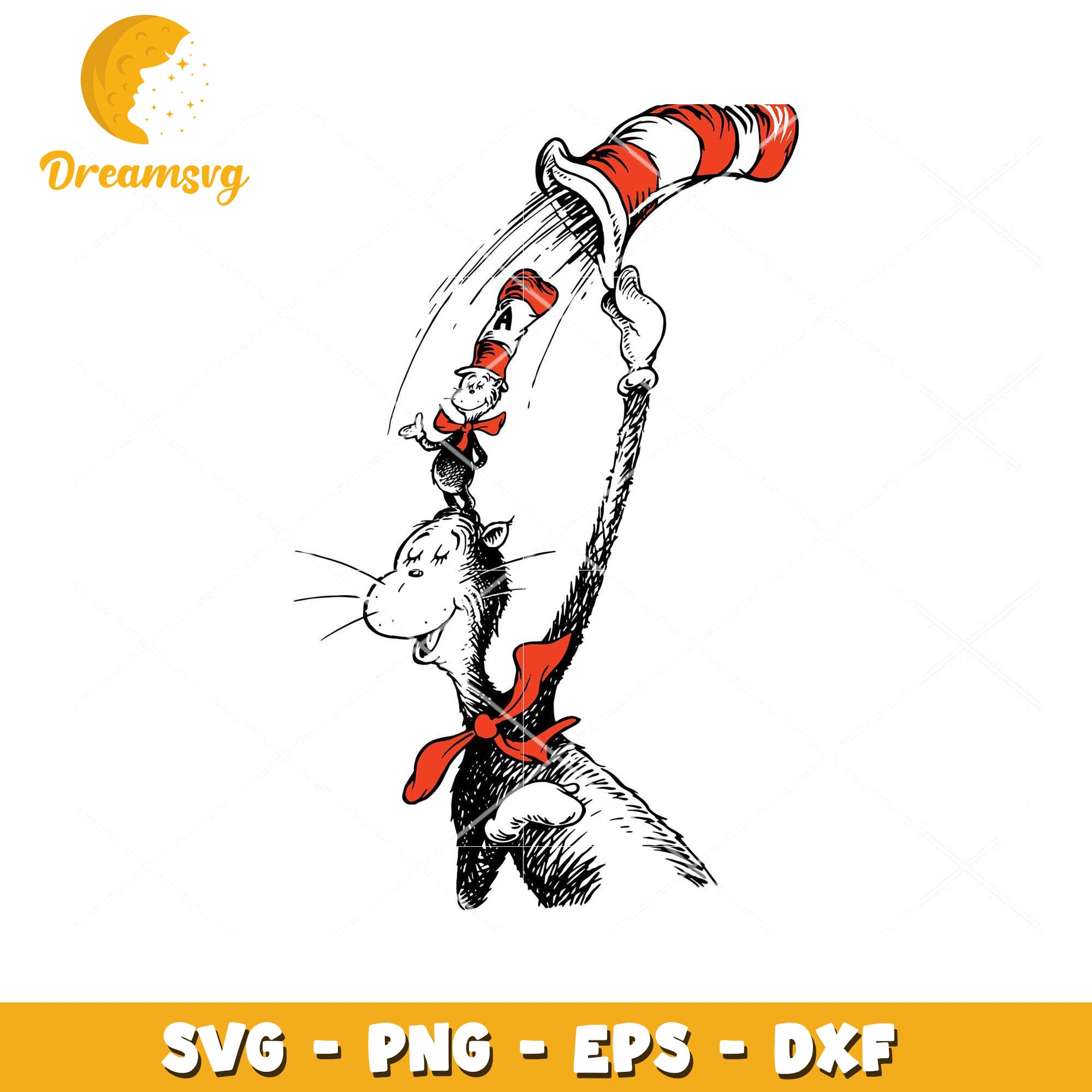 Cat in the Hat SVG Cut File for Creative Projects Downloadable