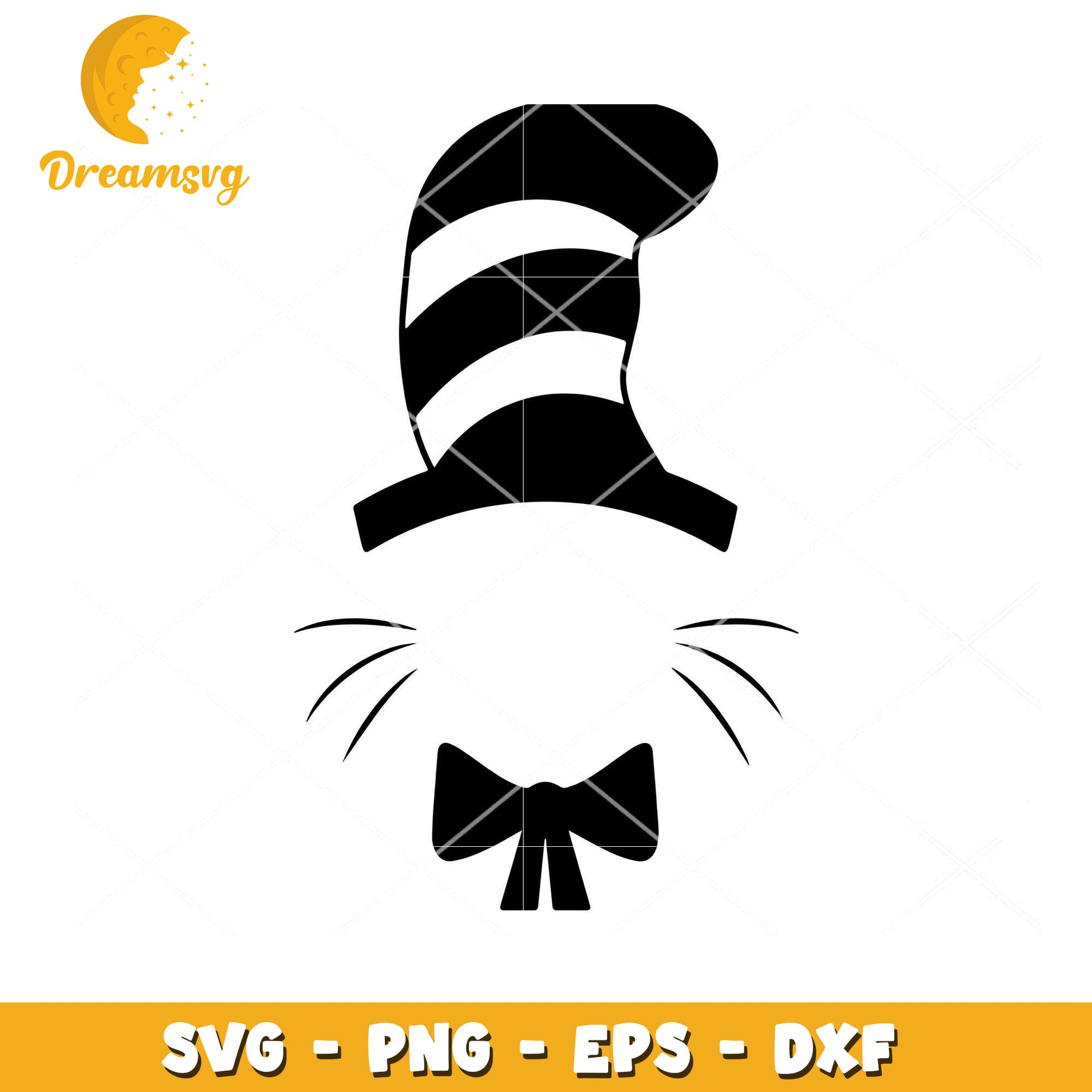 Cat in the Hat SVG Download Fun Whimsical Character Design