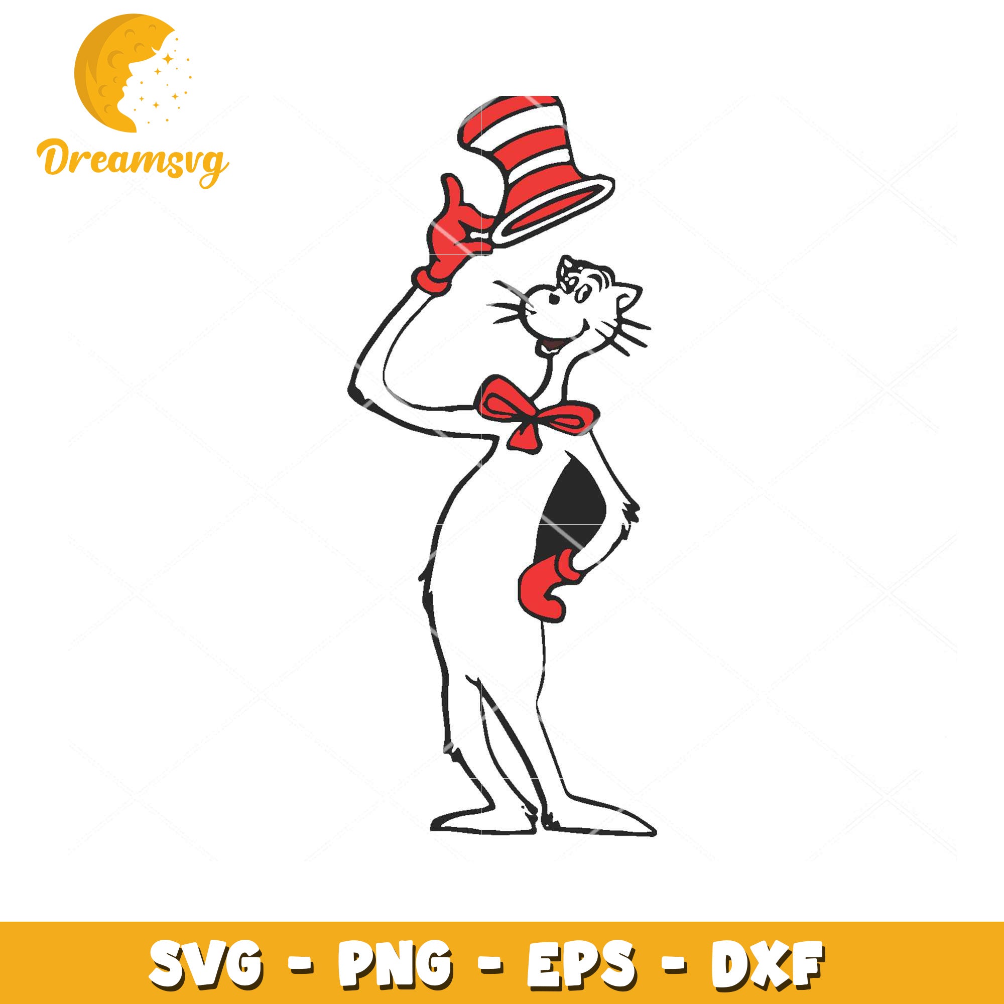 Cat in the Hat SVG File for Instant Download Crafting Fun