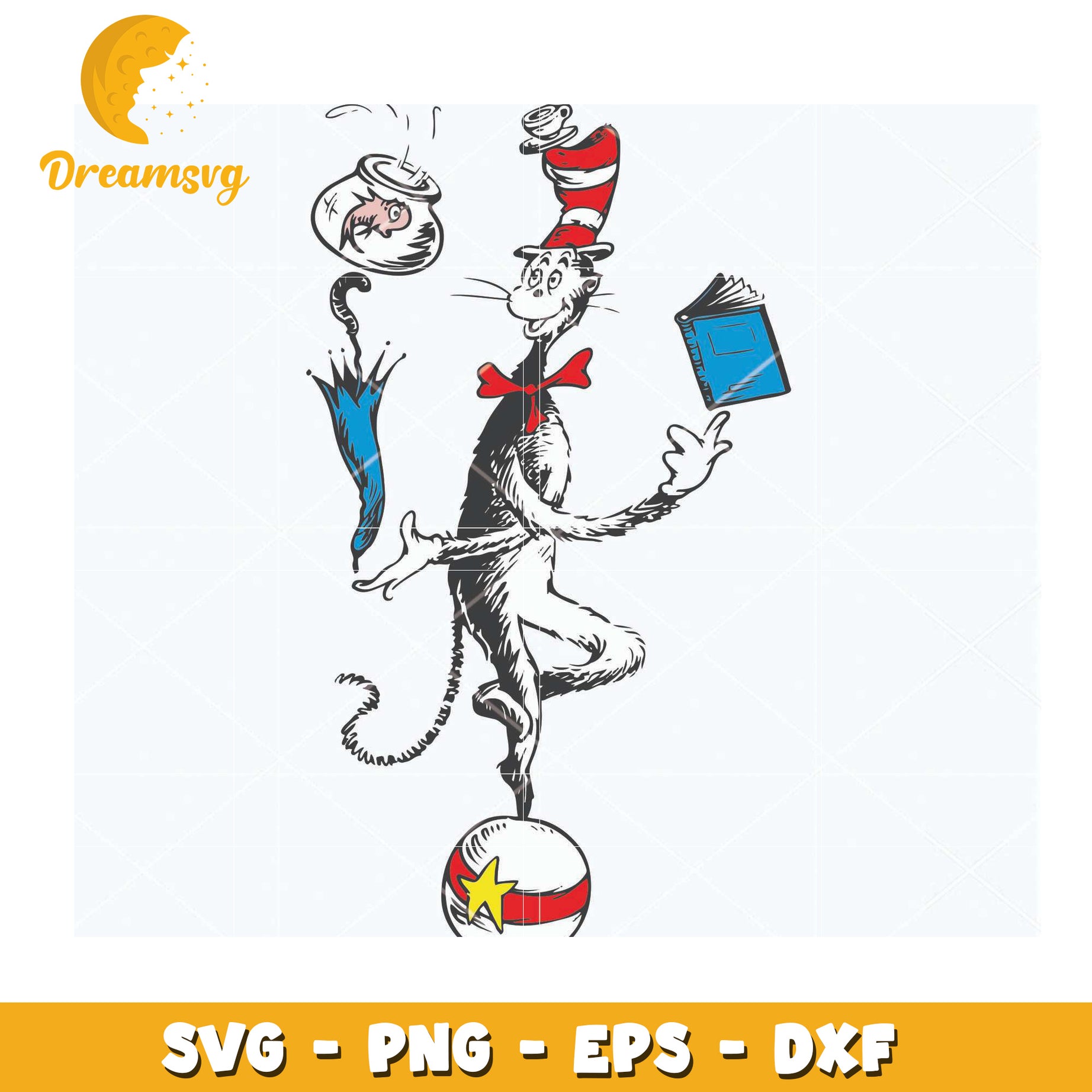 Cat in the Hat SVG File for Instant Download Crafting Projects