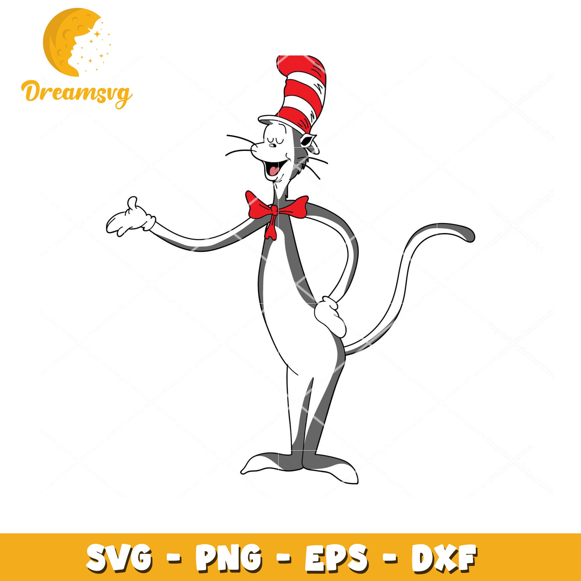 Cat in the Hat SVG File for Instant Download Fun Design