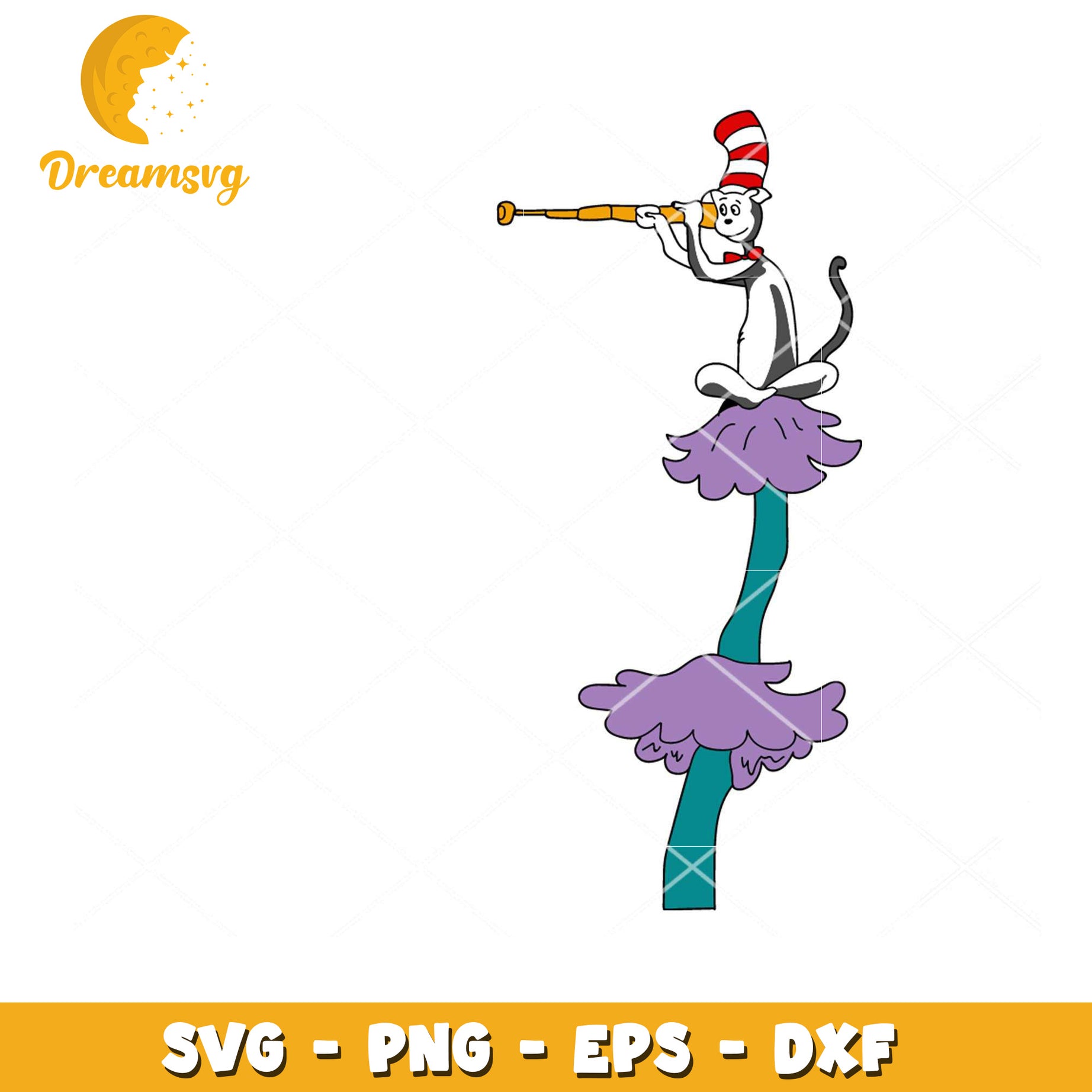 Cat in the Hat SVG Graphic Instant Download for Crafts Decor