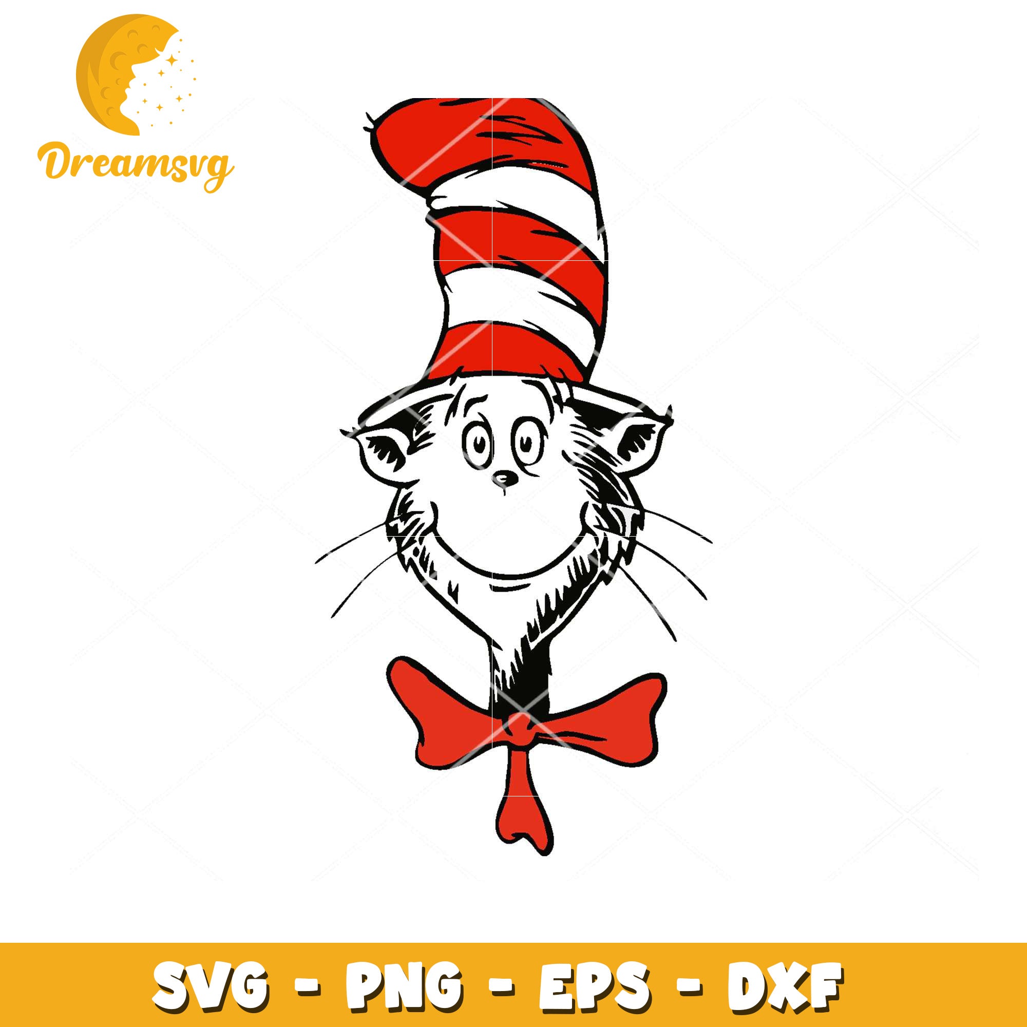 Cat in the Hat SVG Instant Download Cute Cartoon Design File