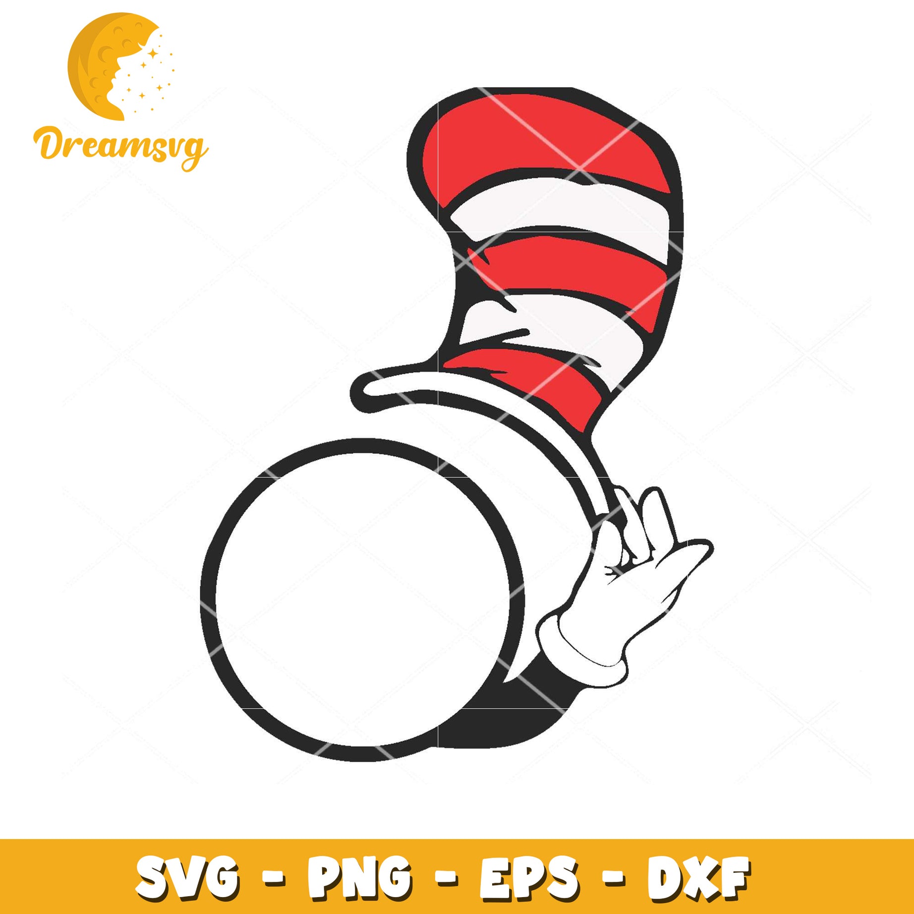 Cat in the Hat SVG Instant Download Fun Kids Craft Design