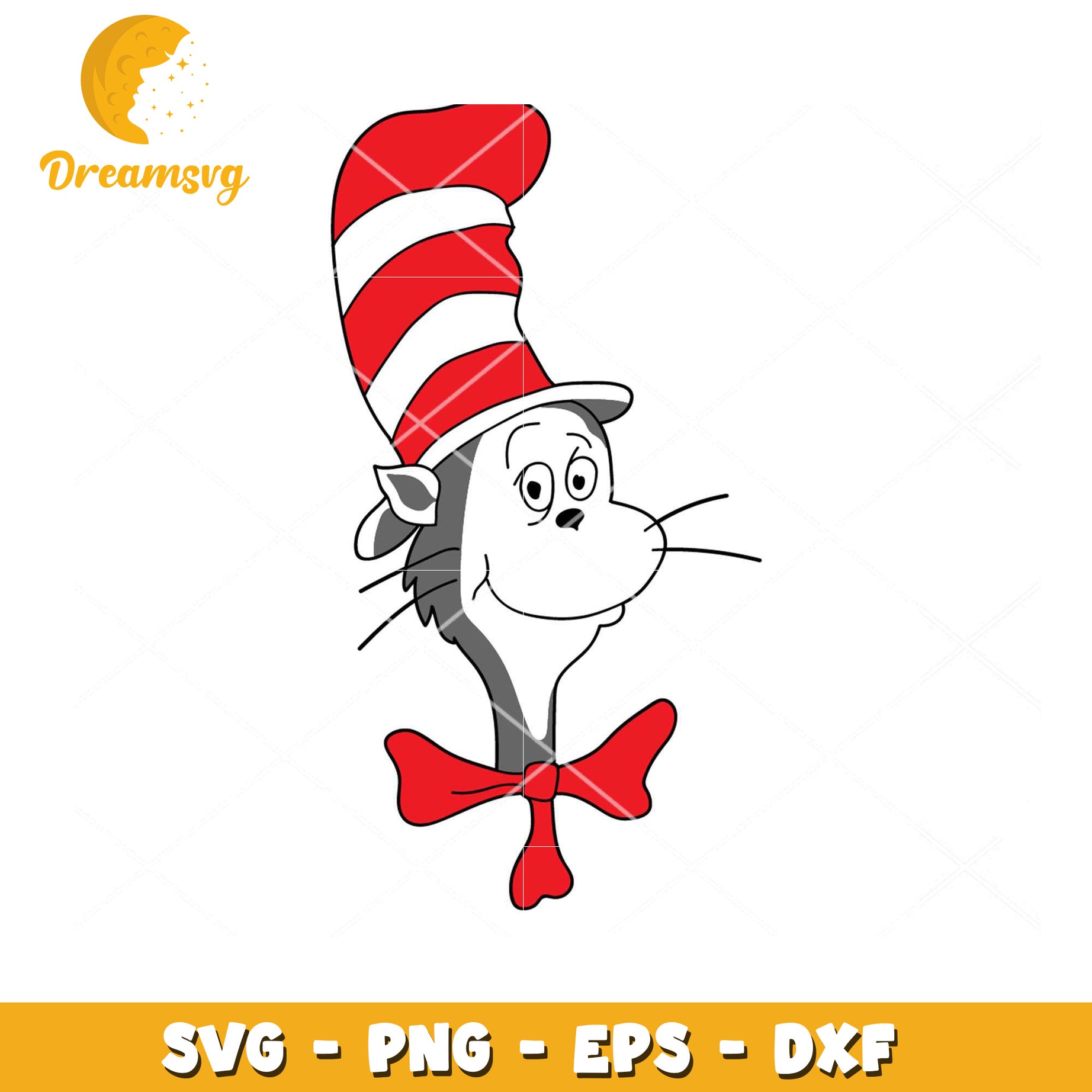 Cat in the Hat SVG Instant Download for Crafts and Designs