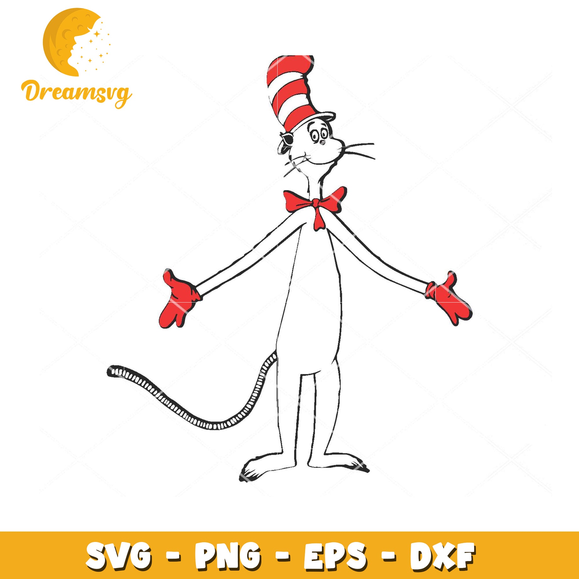 Cat in the Hat SVG Instant Download for Fun Crafts and Projects