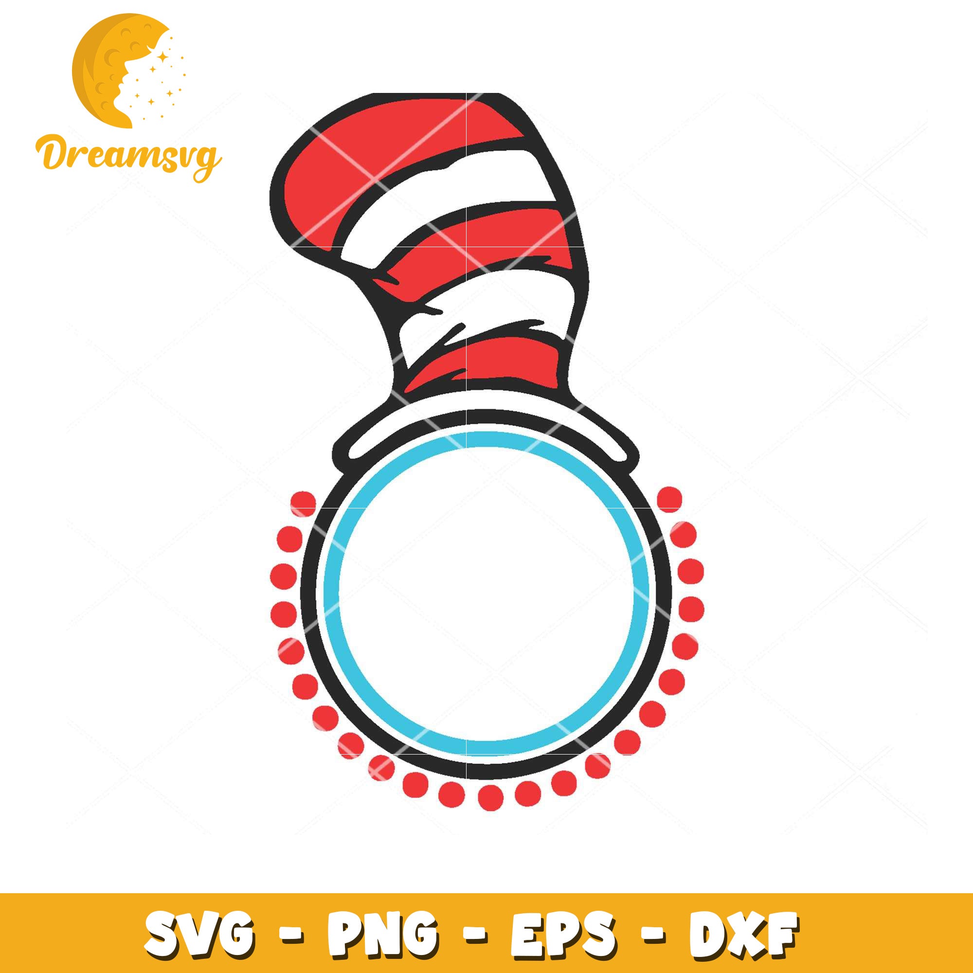 Cat in the Hat SVG Monogram Frame