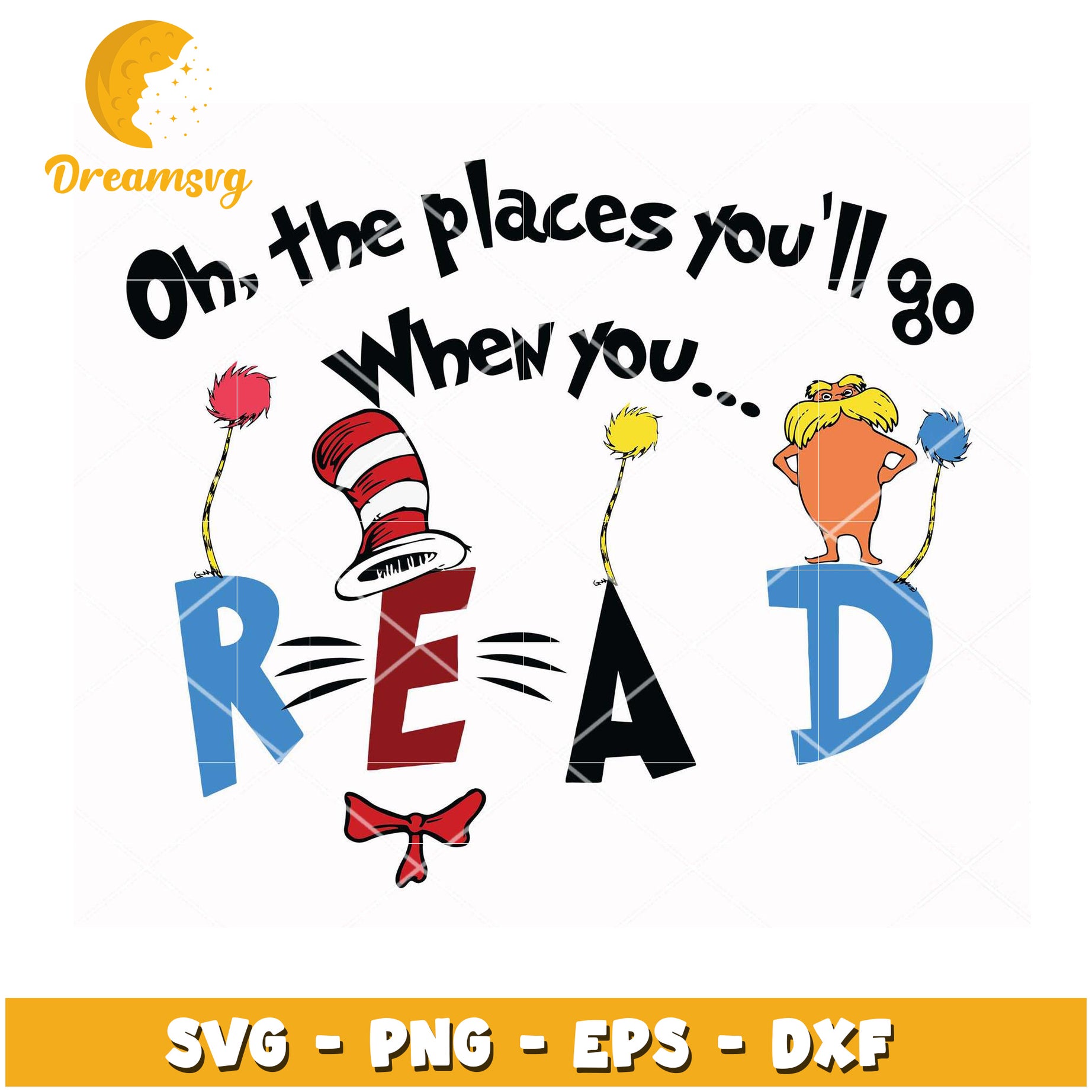 Cat in the Hat SVG Read Design