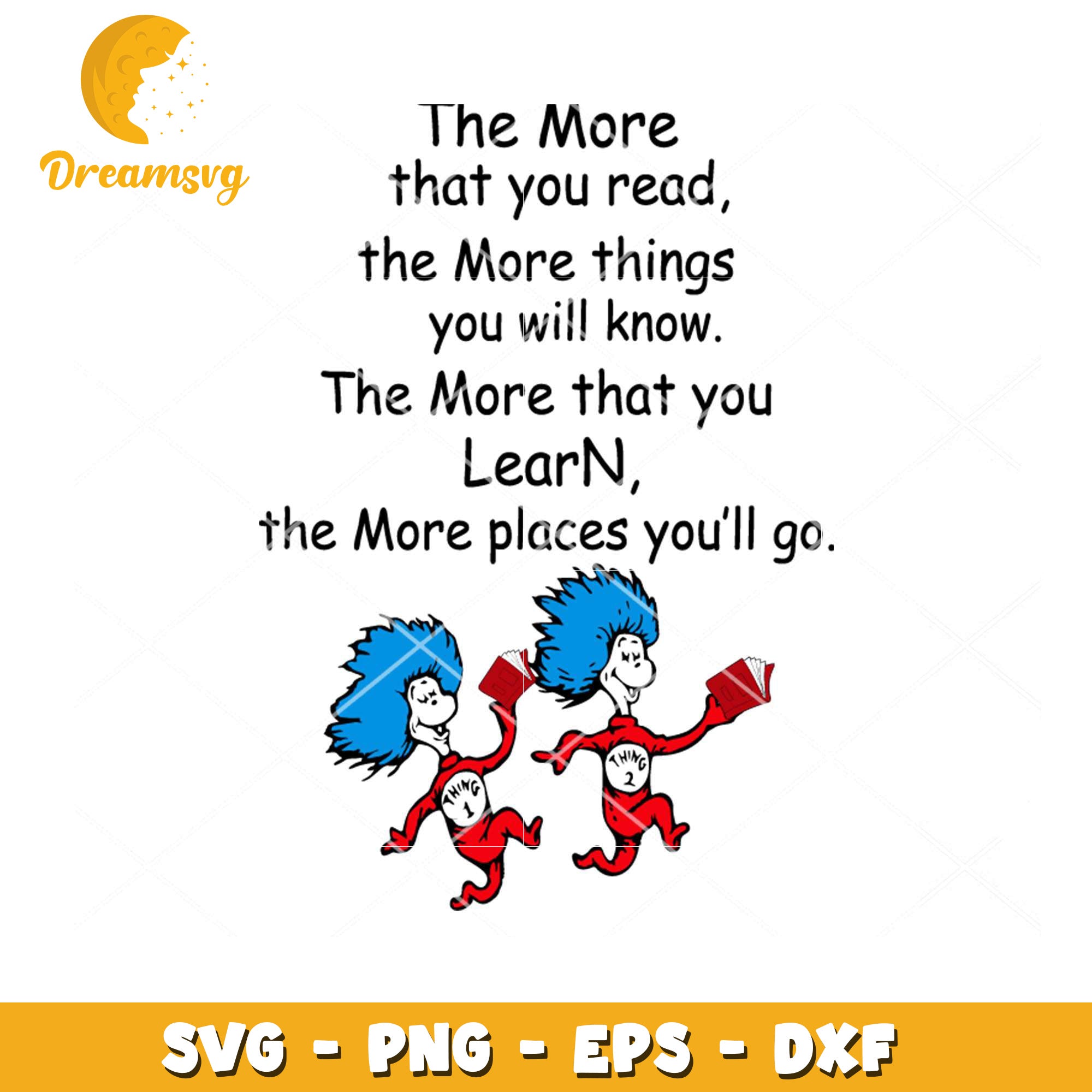 Cat in the Hat SVG Reading Quote