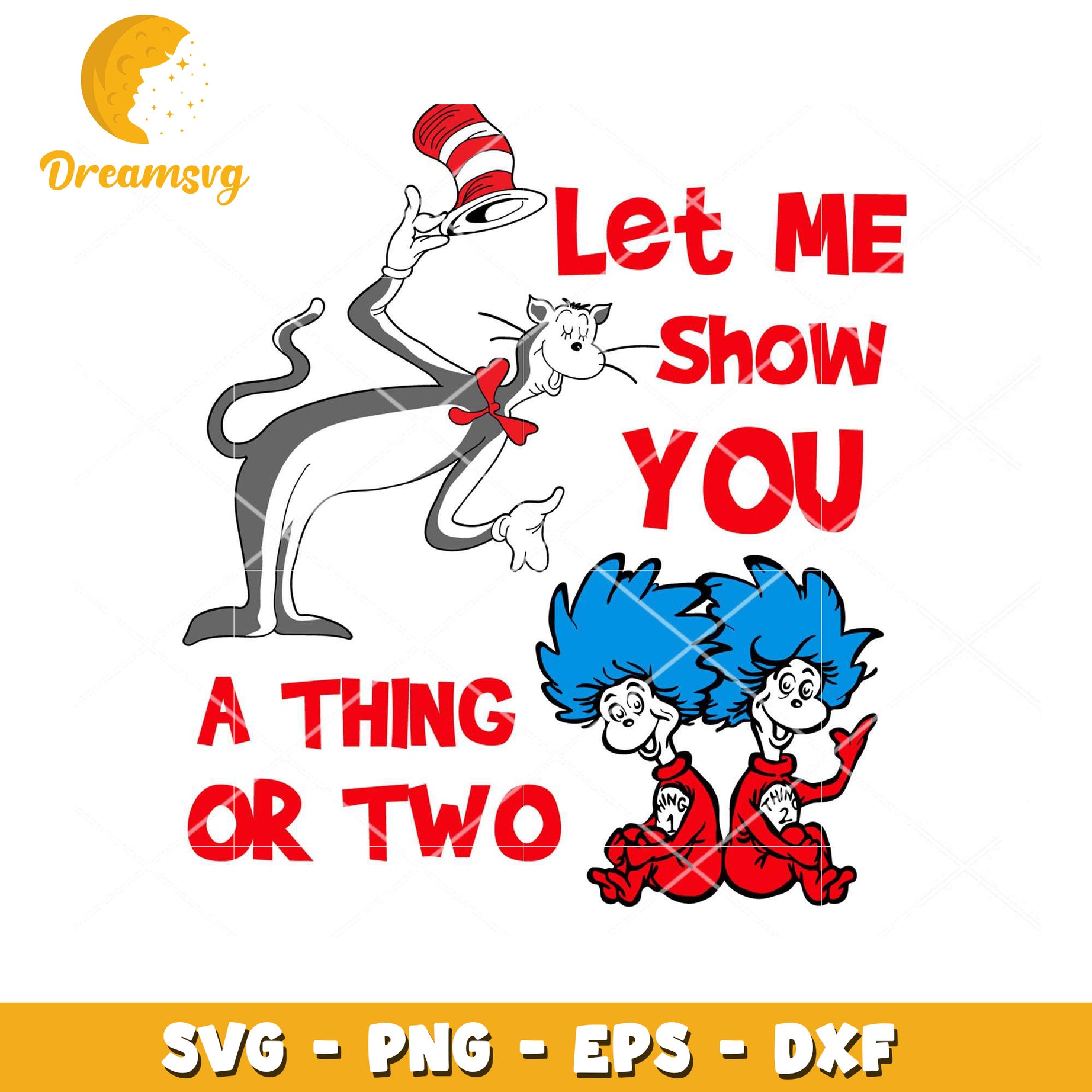 Cat in the Hat SVG Thing 1 2 Design