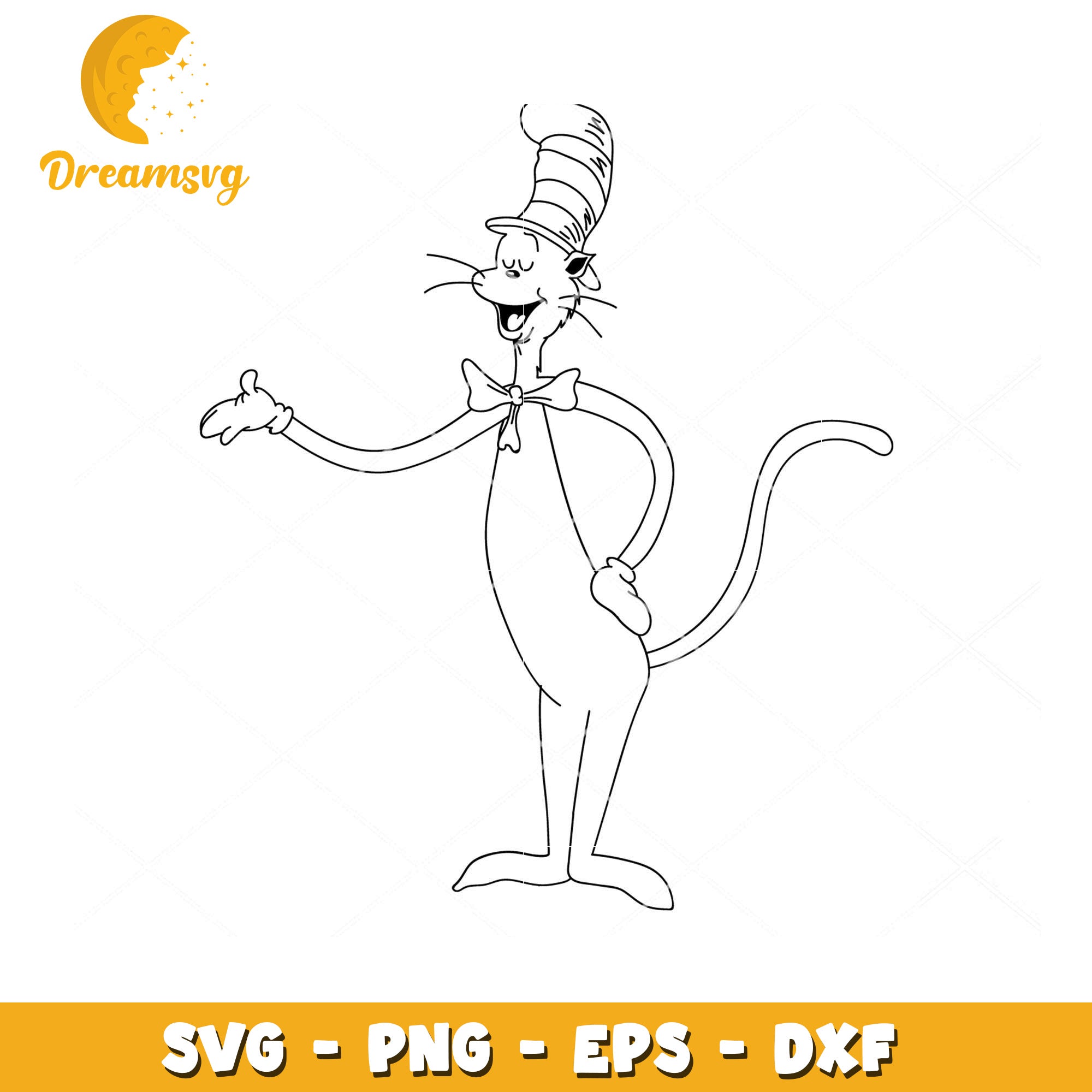 Cat in the Hat SVG for Fun Crafting and Coloring Projects