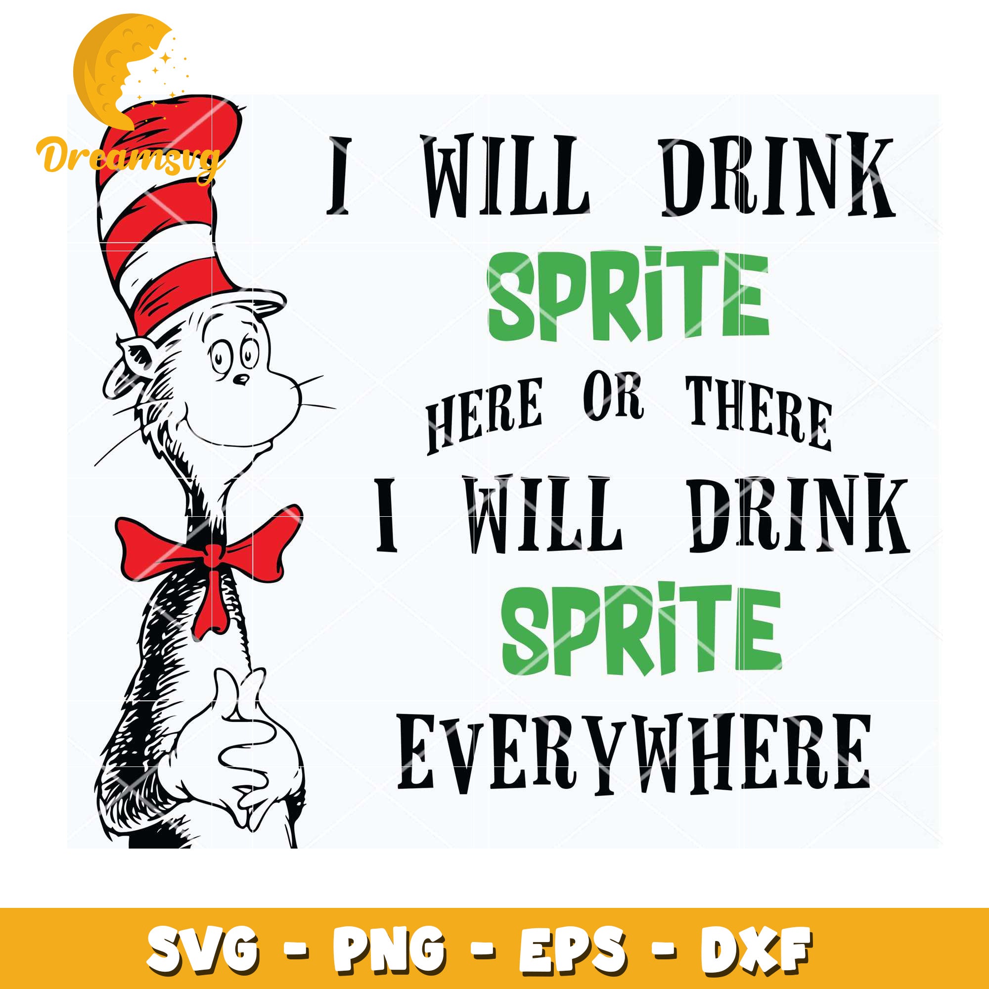 Cat in the Hat Sprite SVG Drink Design