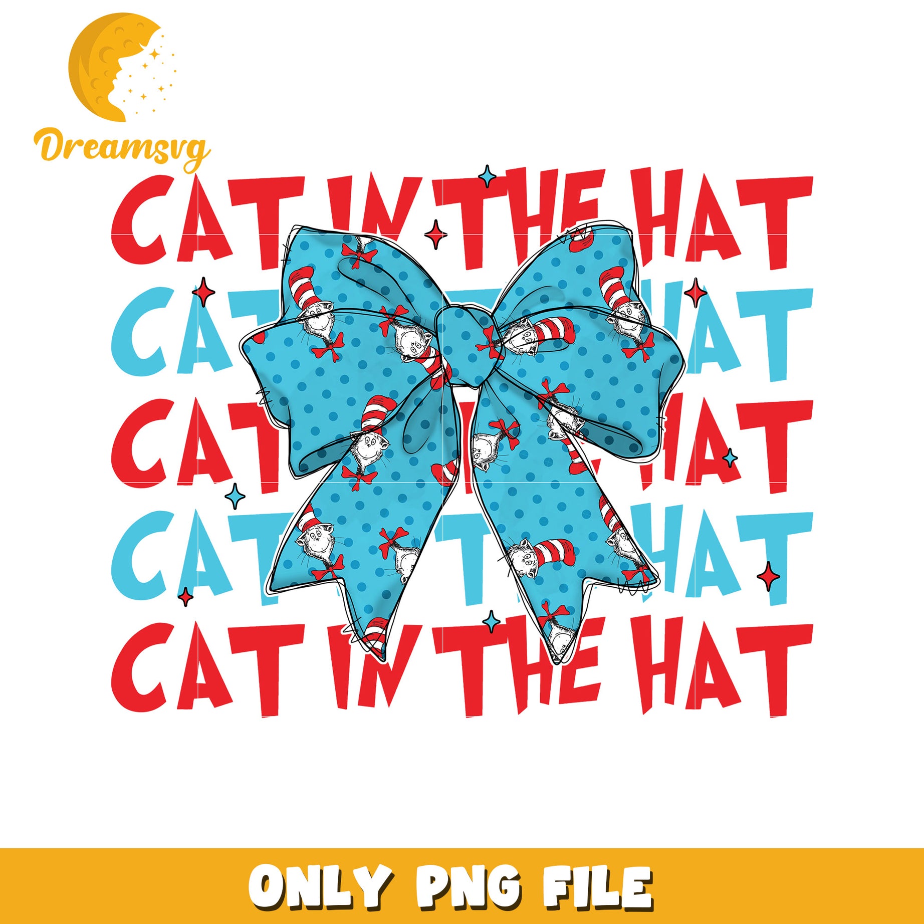 Cat in the hat bow design png, dr seuss characters png, bow png