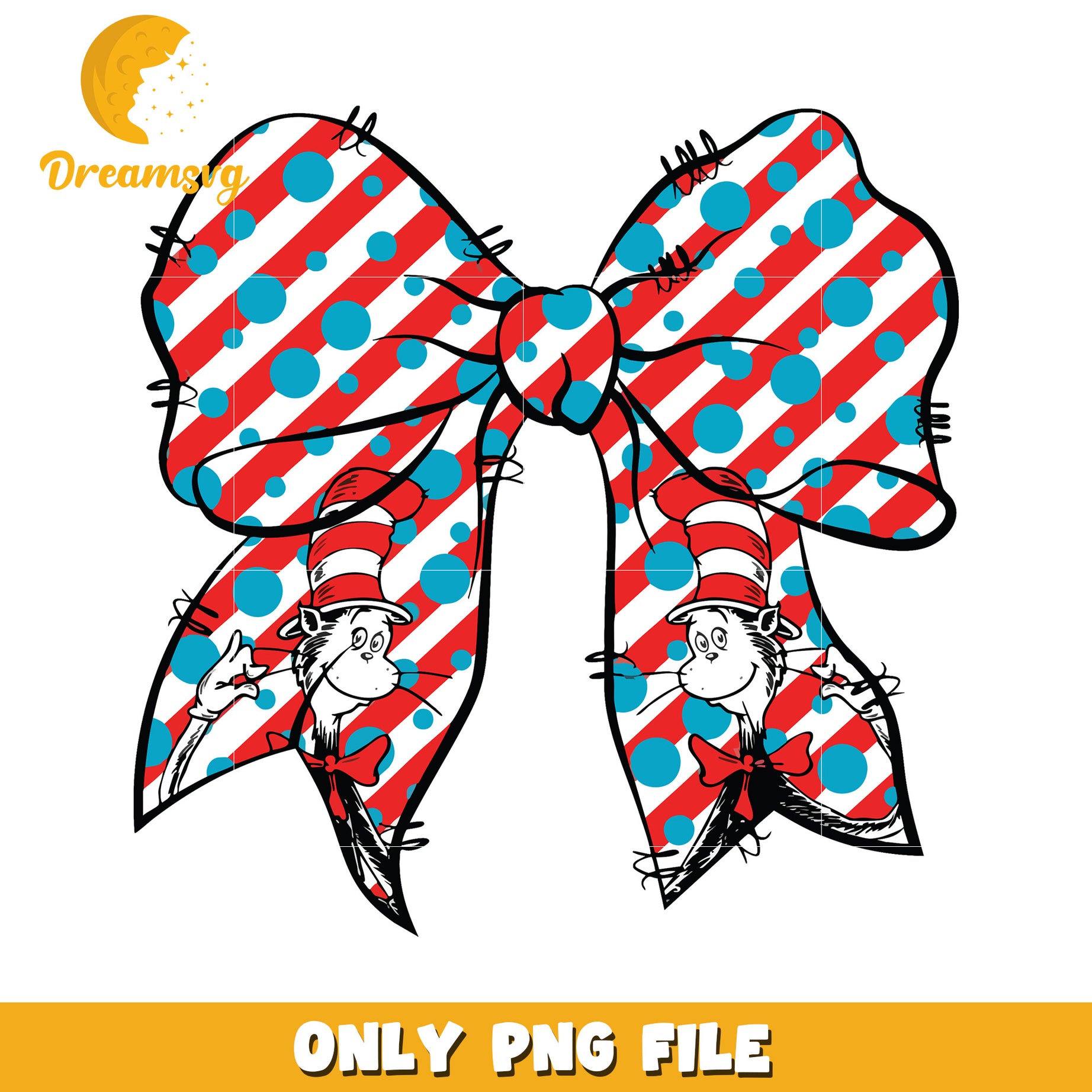 Cat in the hat bow pattern png, cat in the hat png, dr seuss png