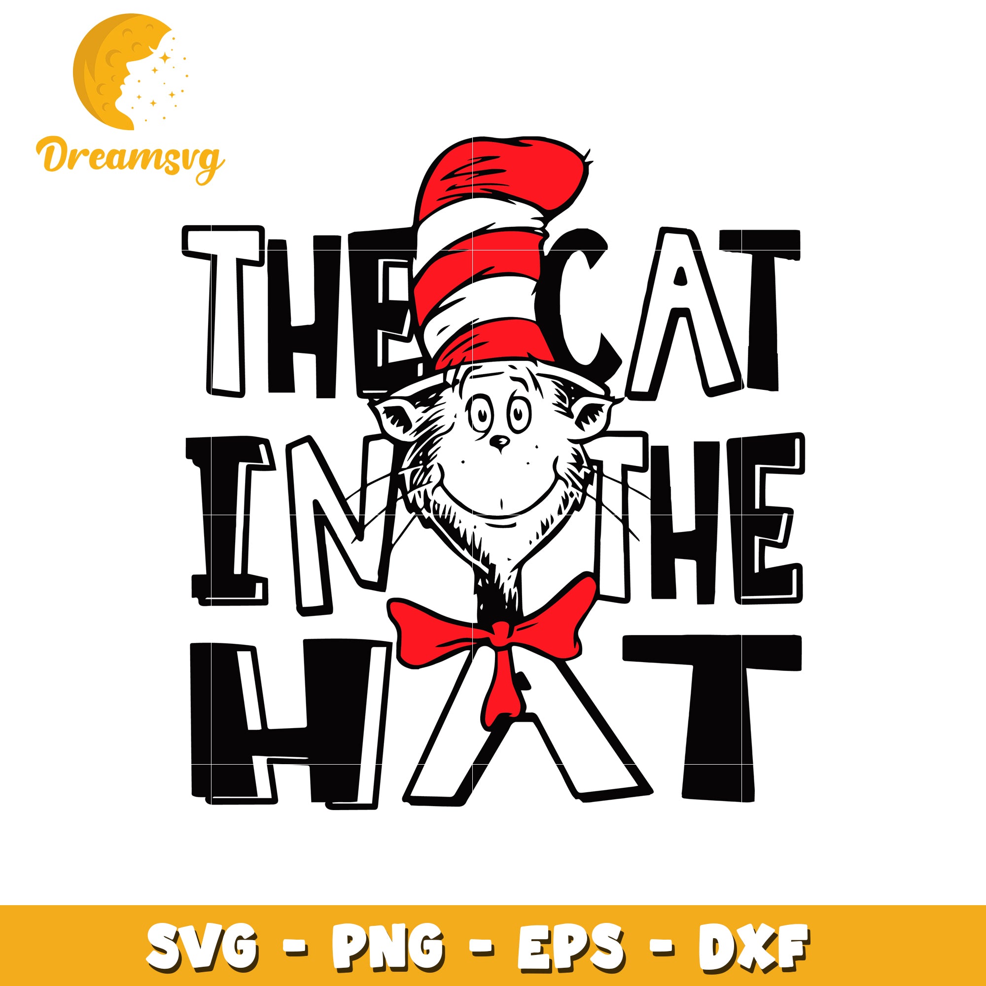 Cat in the hat cartoon character design for kids svg, cat in the hat svg