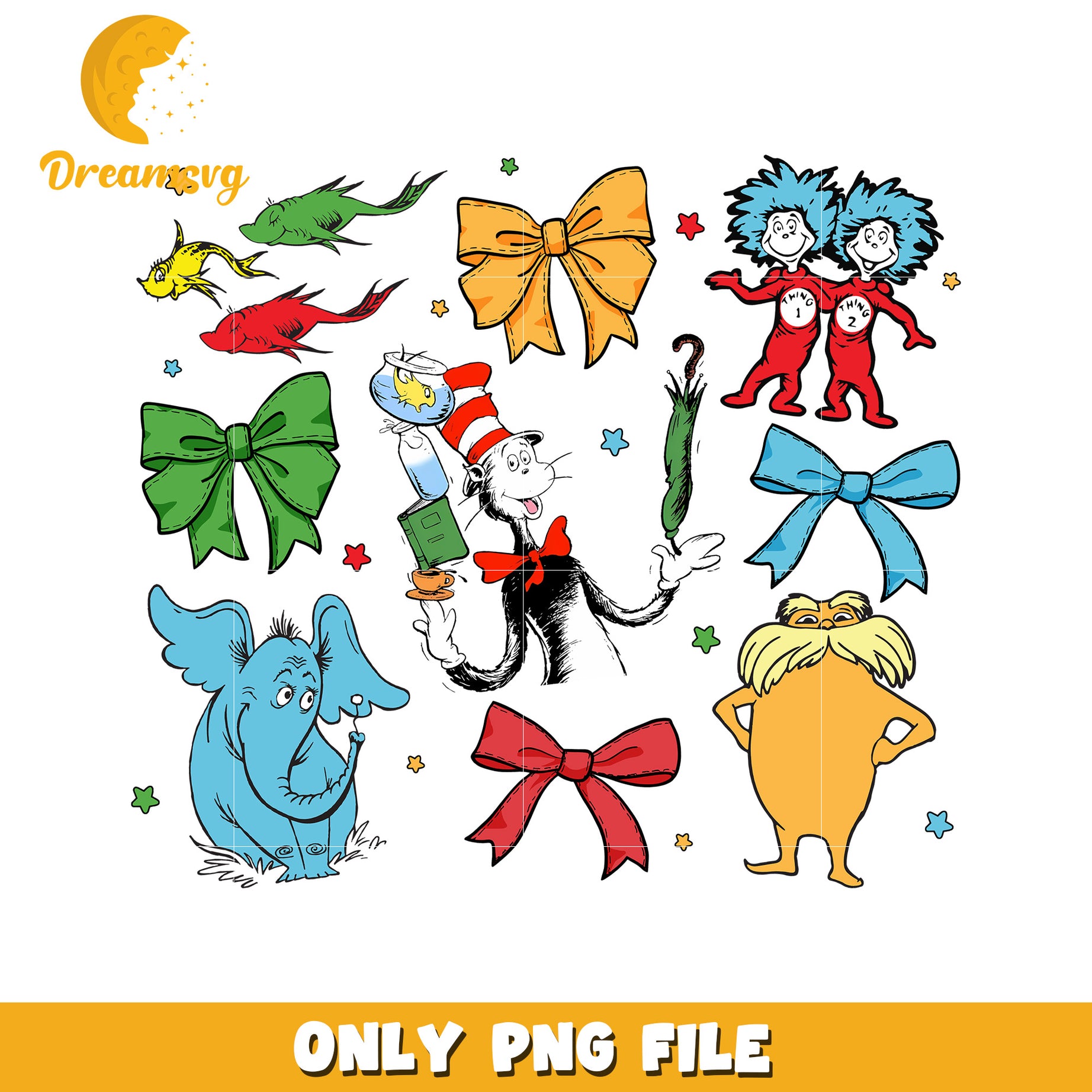 Cat in the hat characters design png, dr seuss png, cartoon png