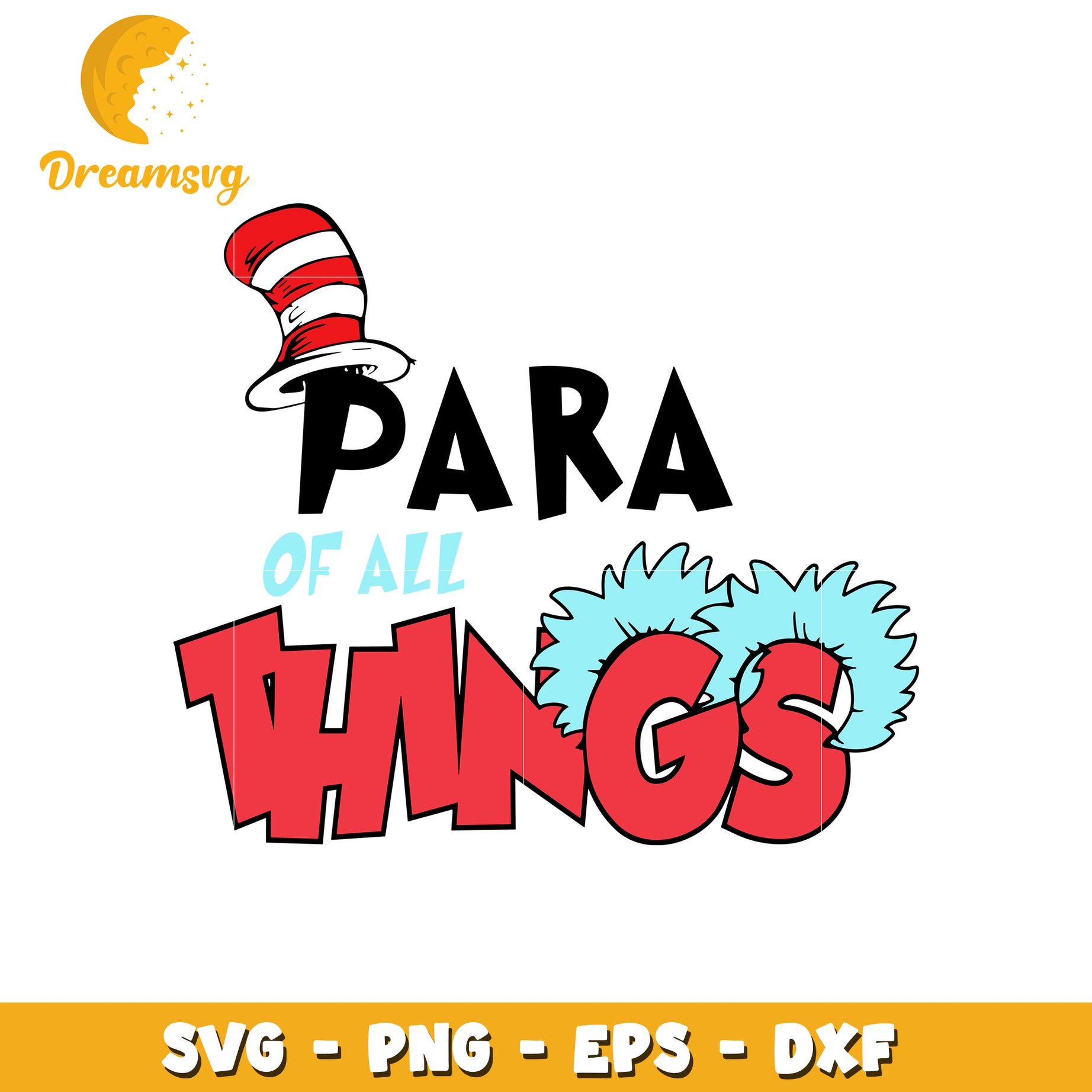 Cat in the hat cut file svg, para of all things svg, funn cat quotes svg