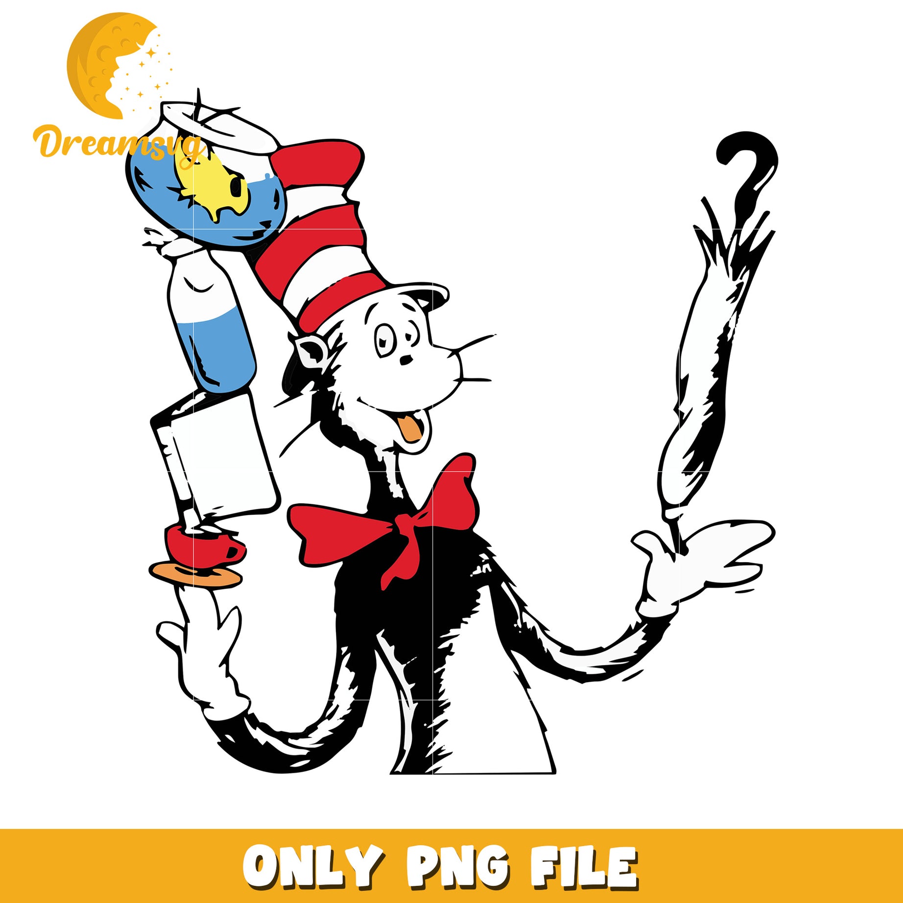 Cat in the hat dr seuss character png, the cat png, dr seuss cartoon png