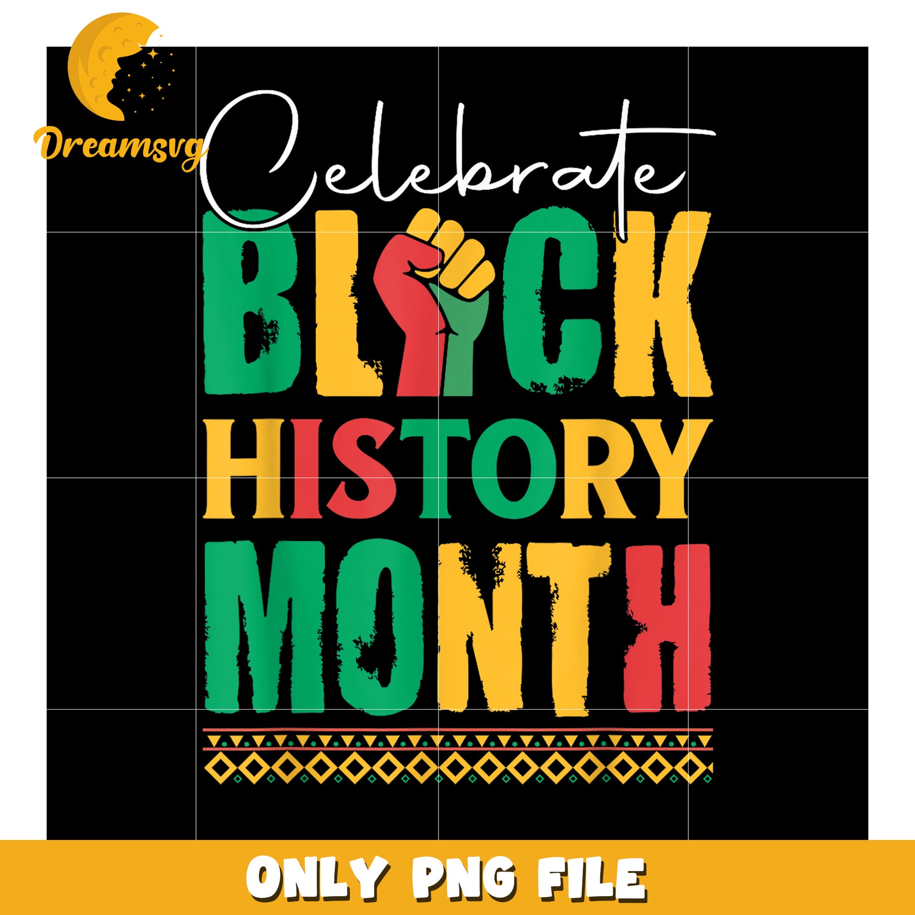 Celebrate Black History Month PNG Design for Printing