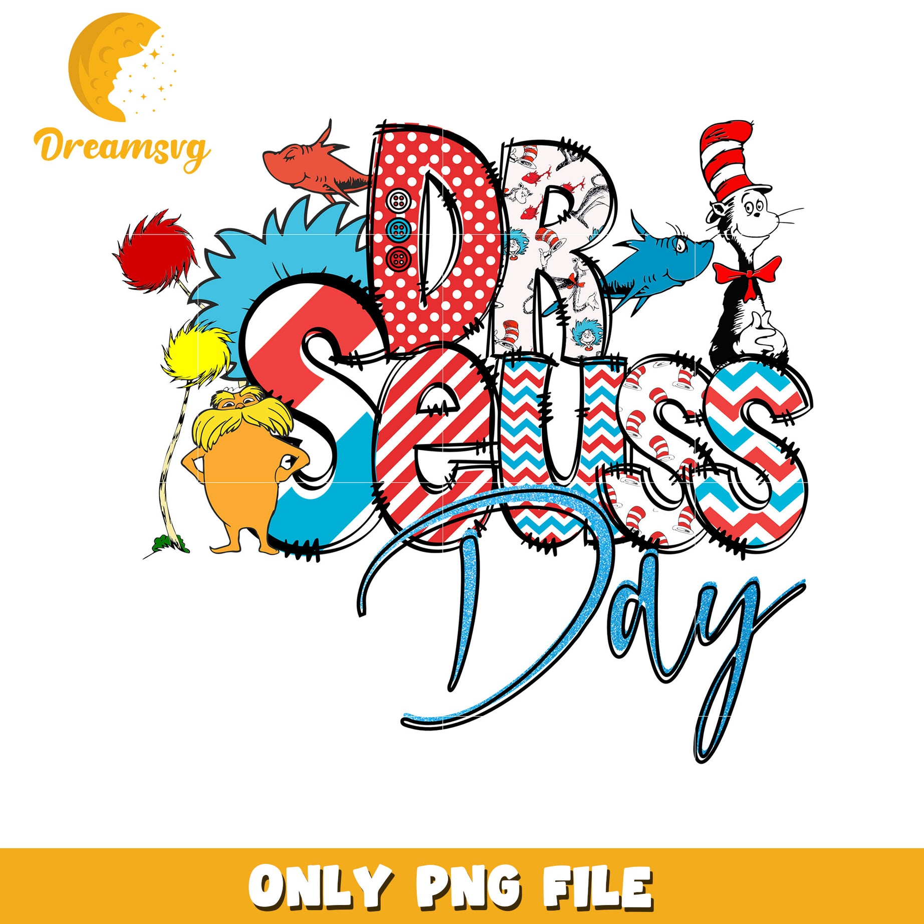 Celebrate Dr Seuss Day Colorful PNG Design for Kids