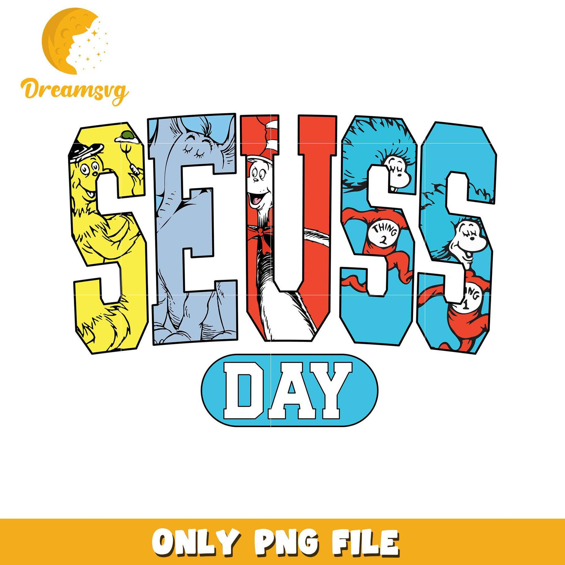 Celebrate Seuss Day with Fun Colorful PNG Design