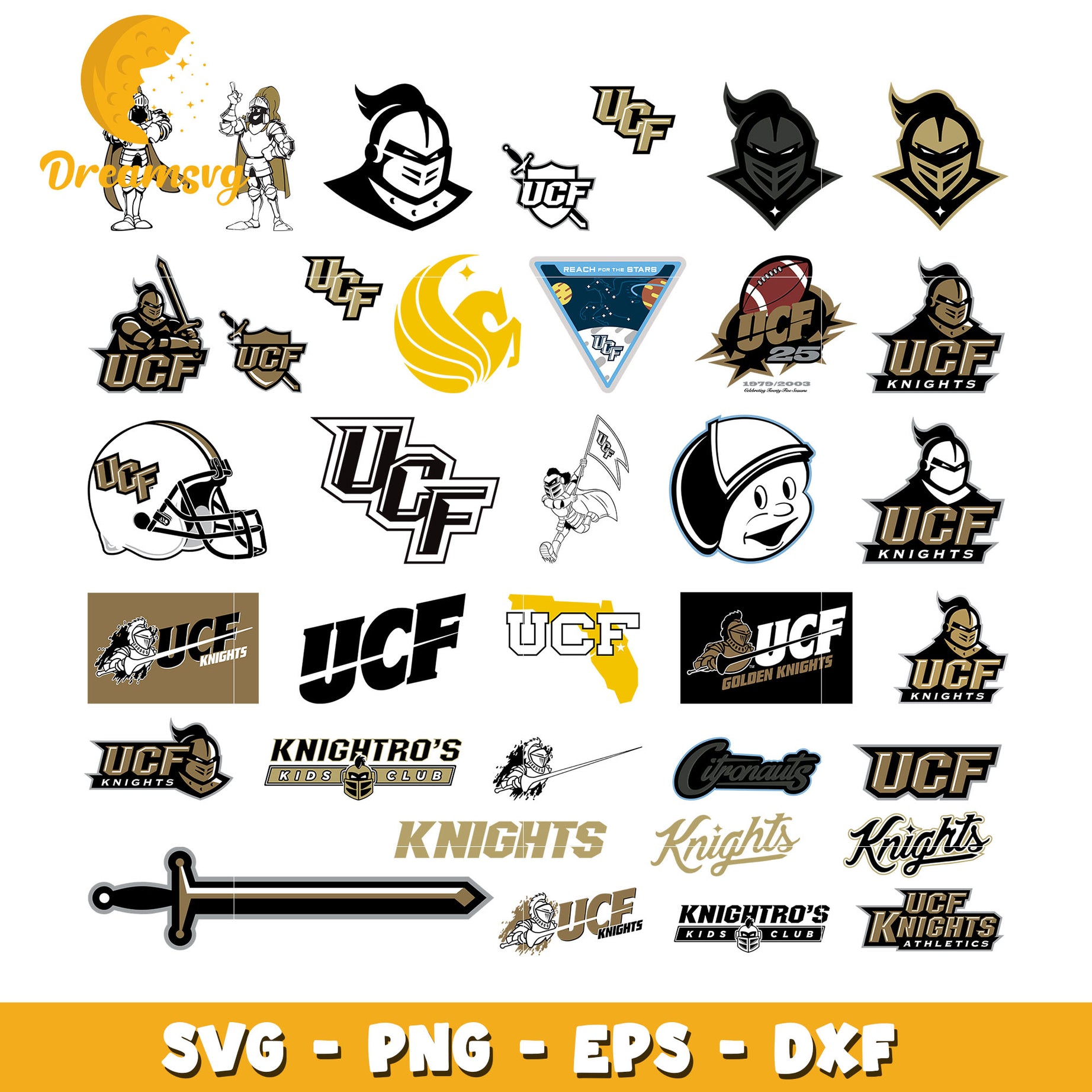 Logo ucf knights design bundle svg, ucf knights svg, logo ncaa svg