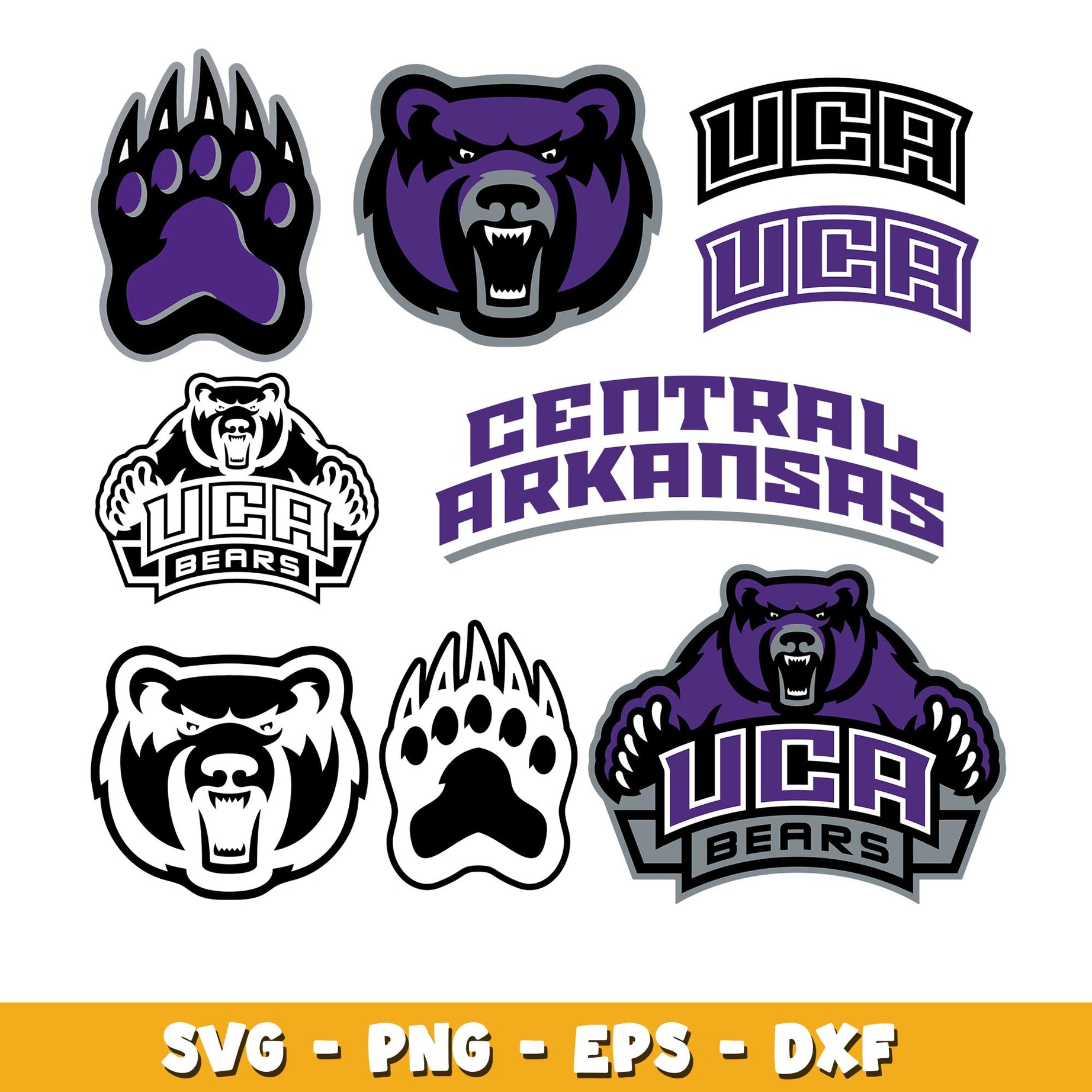 Central Arkansas Bears Bundle svg, Central Arkansas Bears logo svg, ncaa svg 