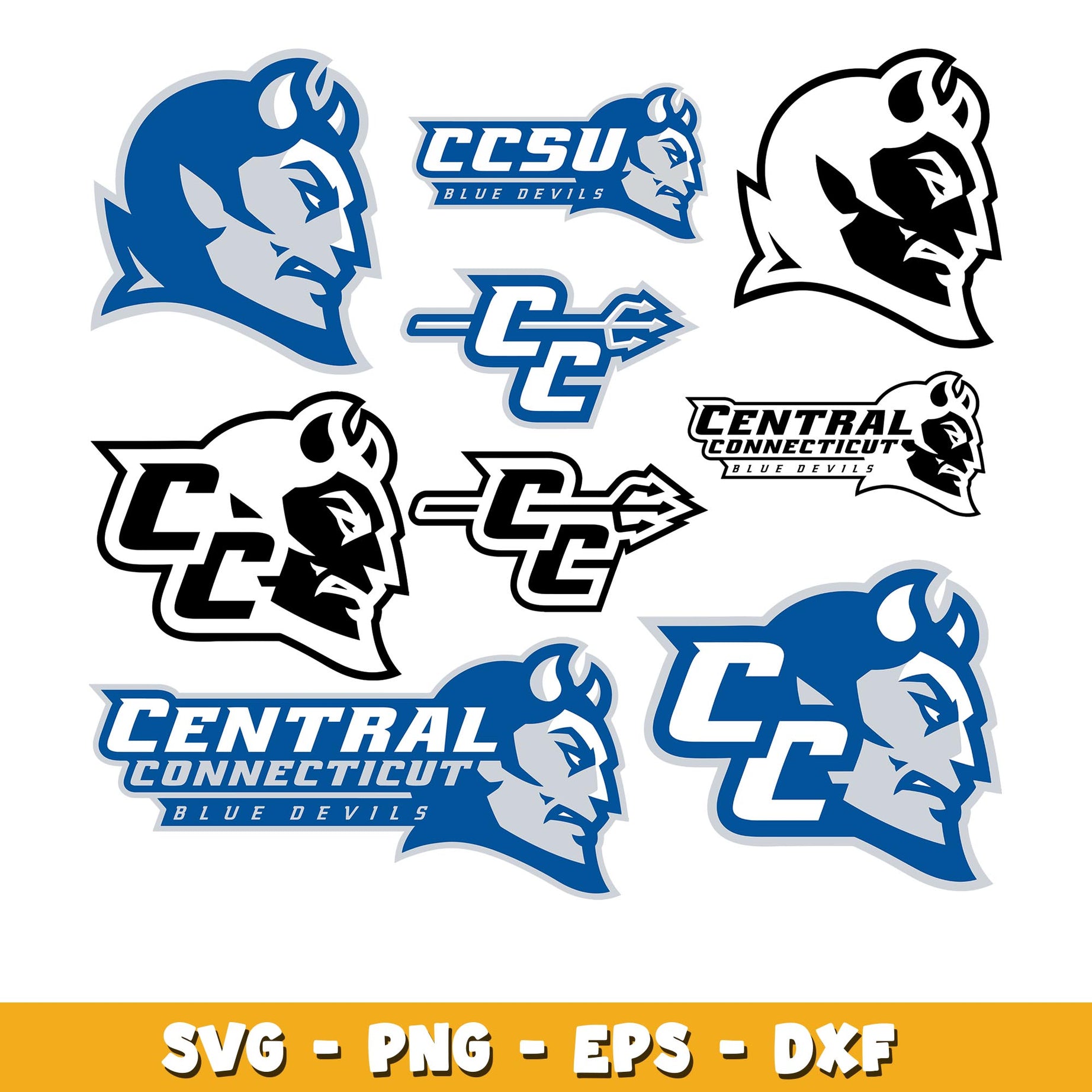Central Connecticut Blue Devils Bundle svg, Central Connecticut Blue Devils logo svg, ncaa svg  