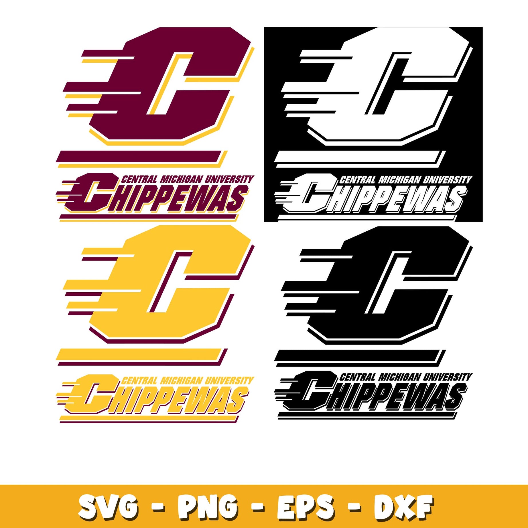 Central Michigan Chippewas Bundle svg, Central Michigan Chippewas logo svg, ncaa svg  