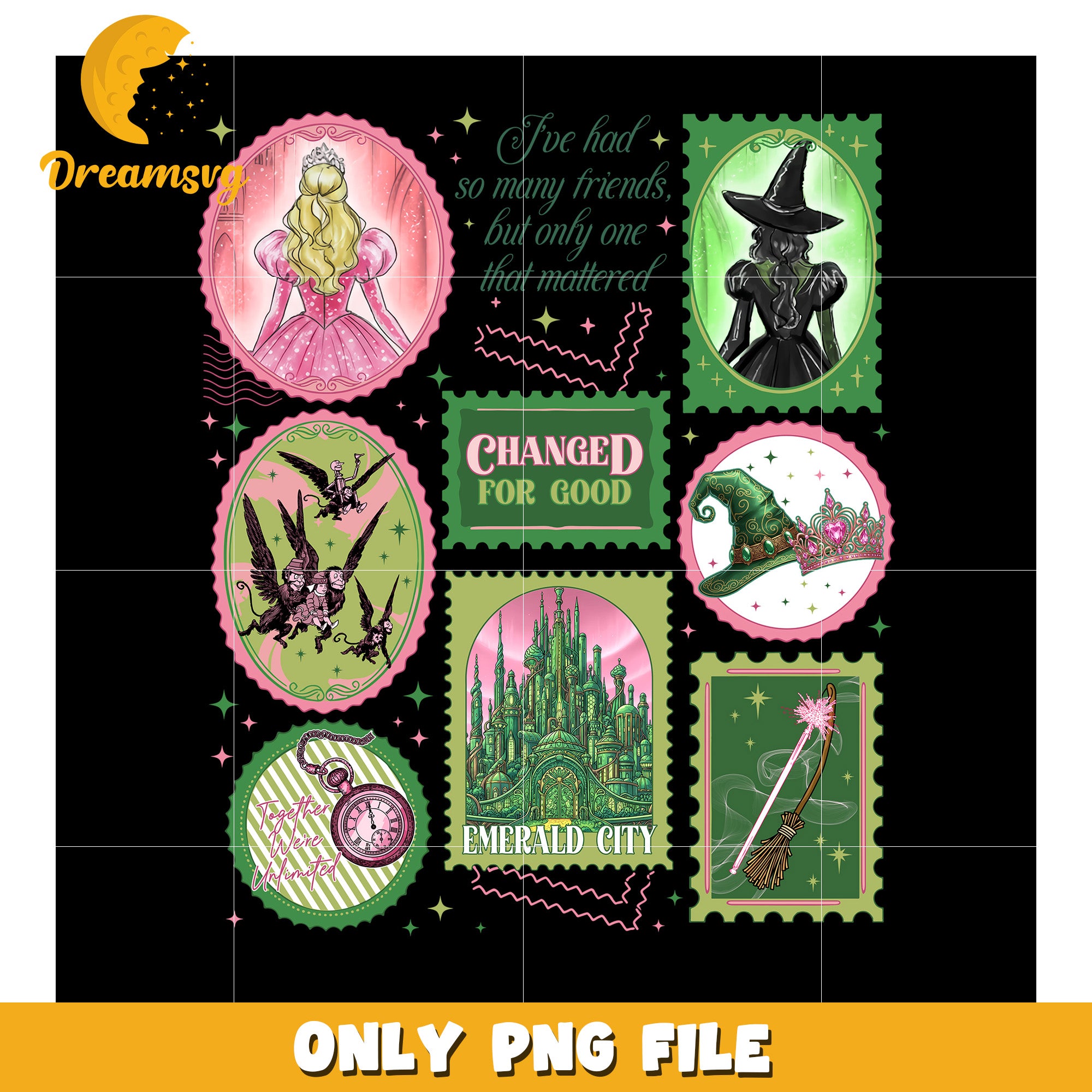 Changed For Good Stamps png, glinda aesthetic png, wicked glam png