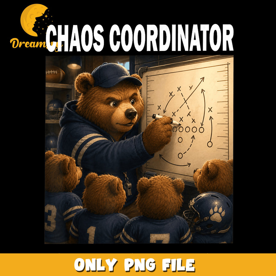 Chaos Coordinator Bear Football Coach PNG, Funny Bear, Sports PNG